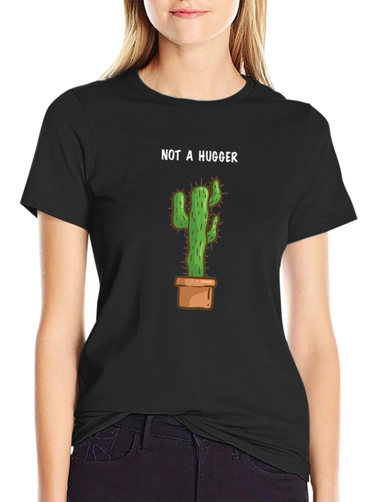 Not A Hugger Cactus Graphic T-Shirt