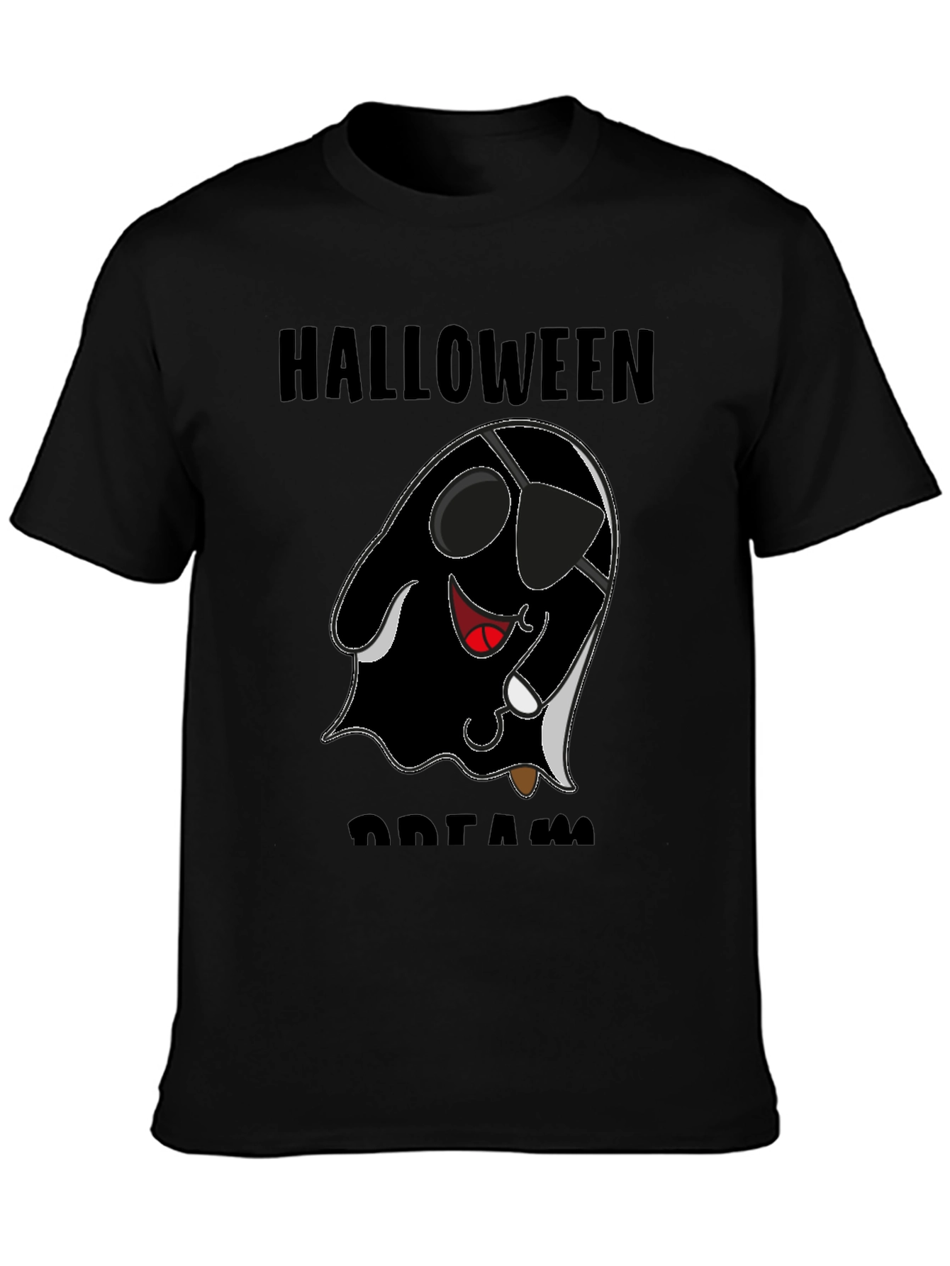 Halloween Pirate Ghost Graphic T-Shirt - Black