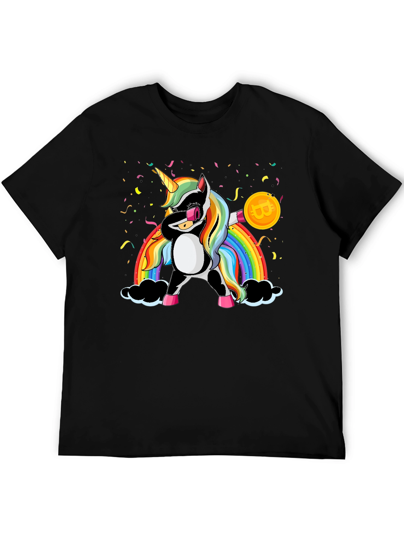 Bitcoin Unicorn Dabbing Graphic Tee