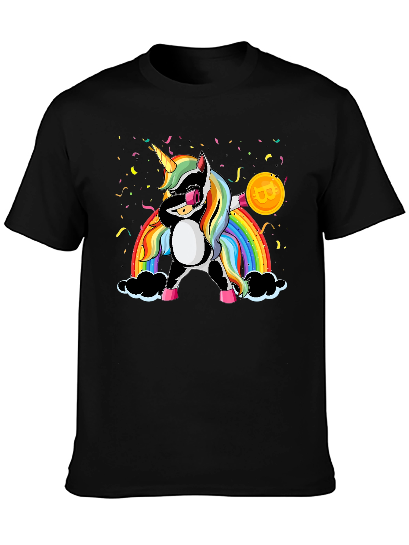 Bitcoin Unicorn Dabbing Graphic Tee