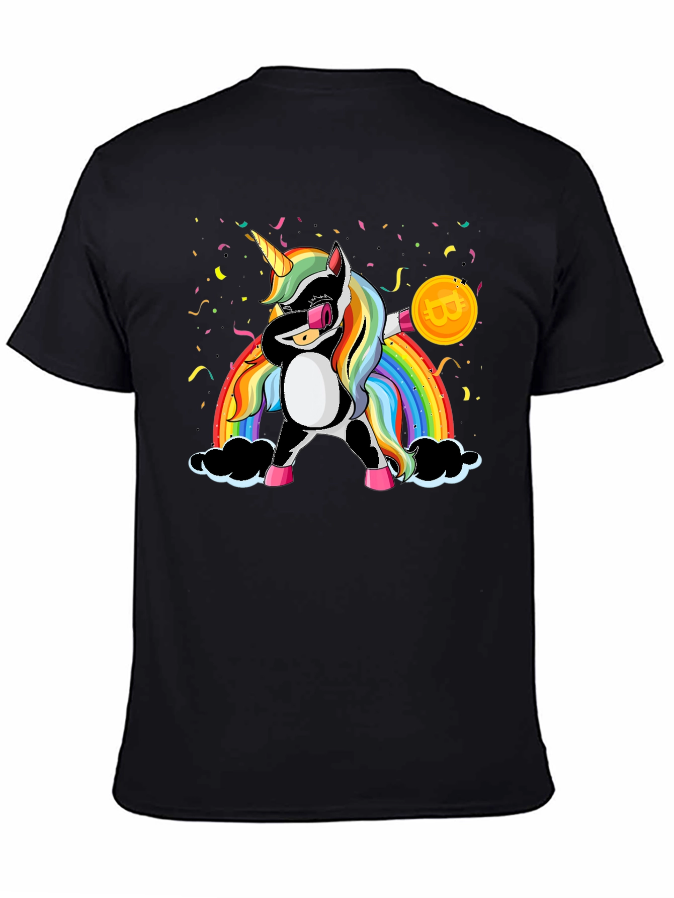 Bitcoin Unicorn Dabbing Graphic Tee