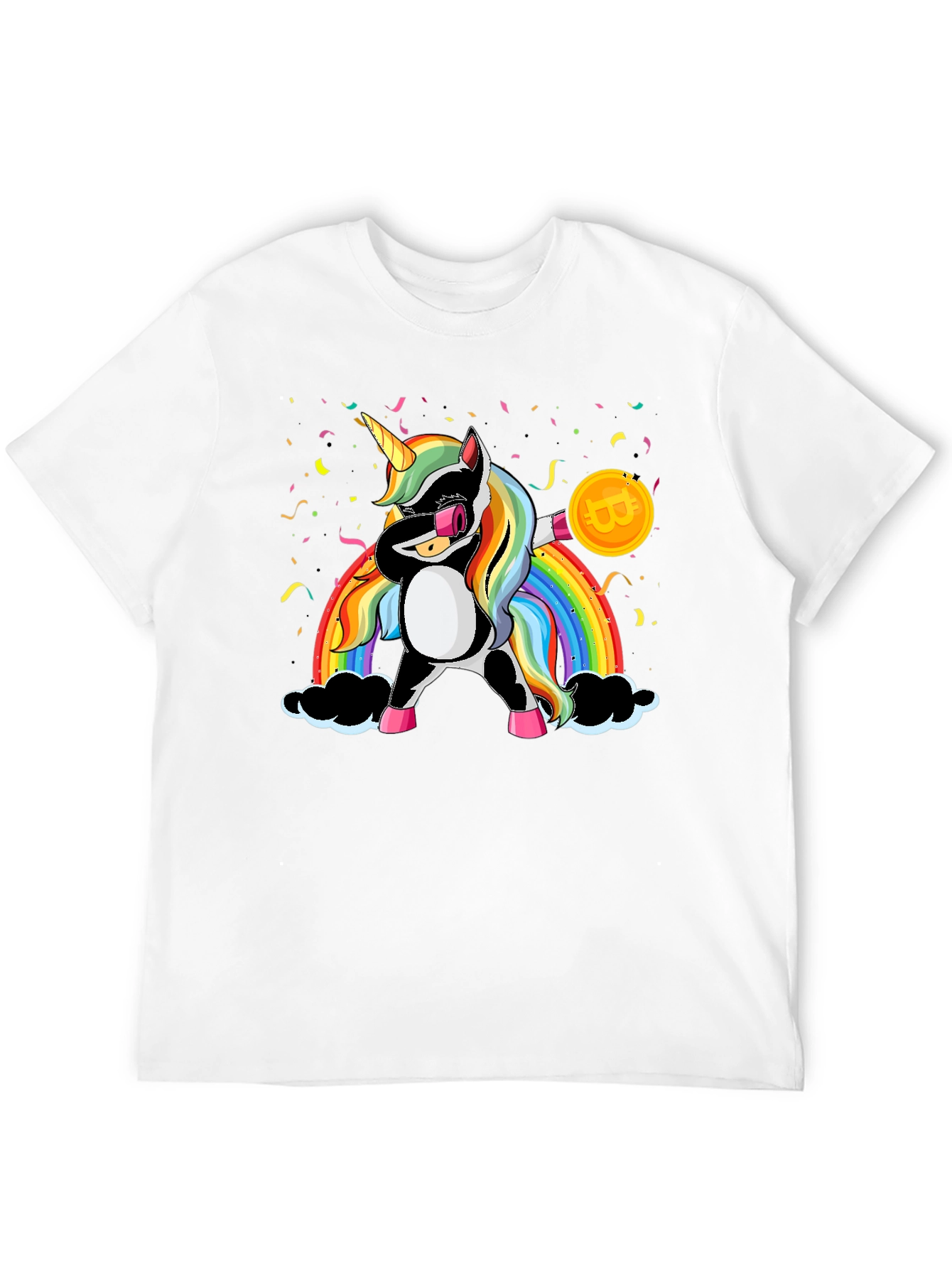 Bitcoin Unicorn Dabbing Graphic Tee