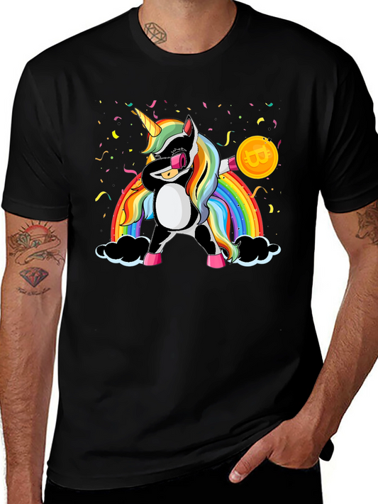 Bitcoin Unicorn Dabbing Graphic Tee