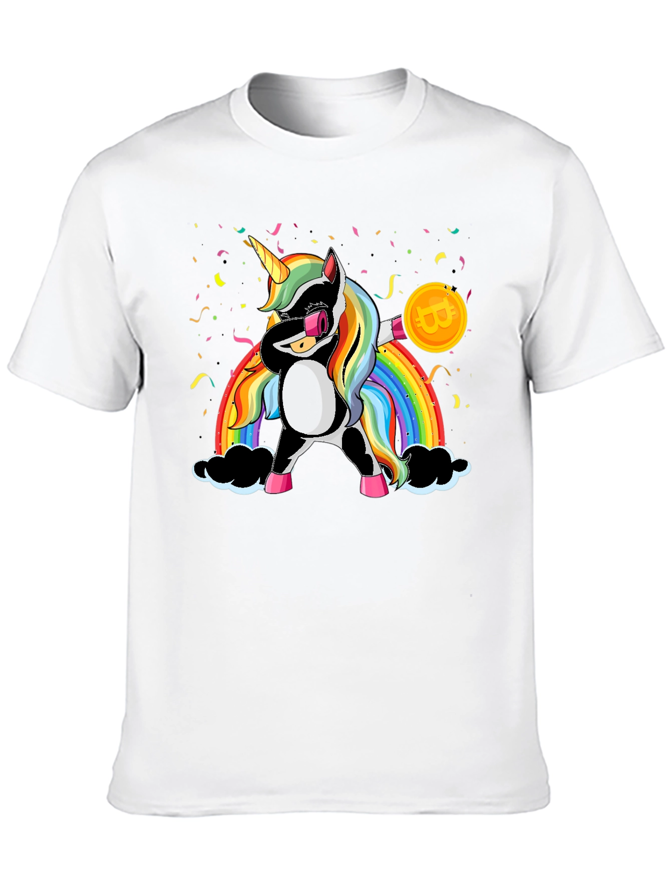 Bitcoin Unicorn Dabbing Graphic Tee