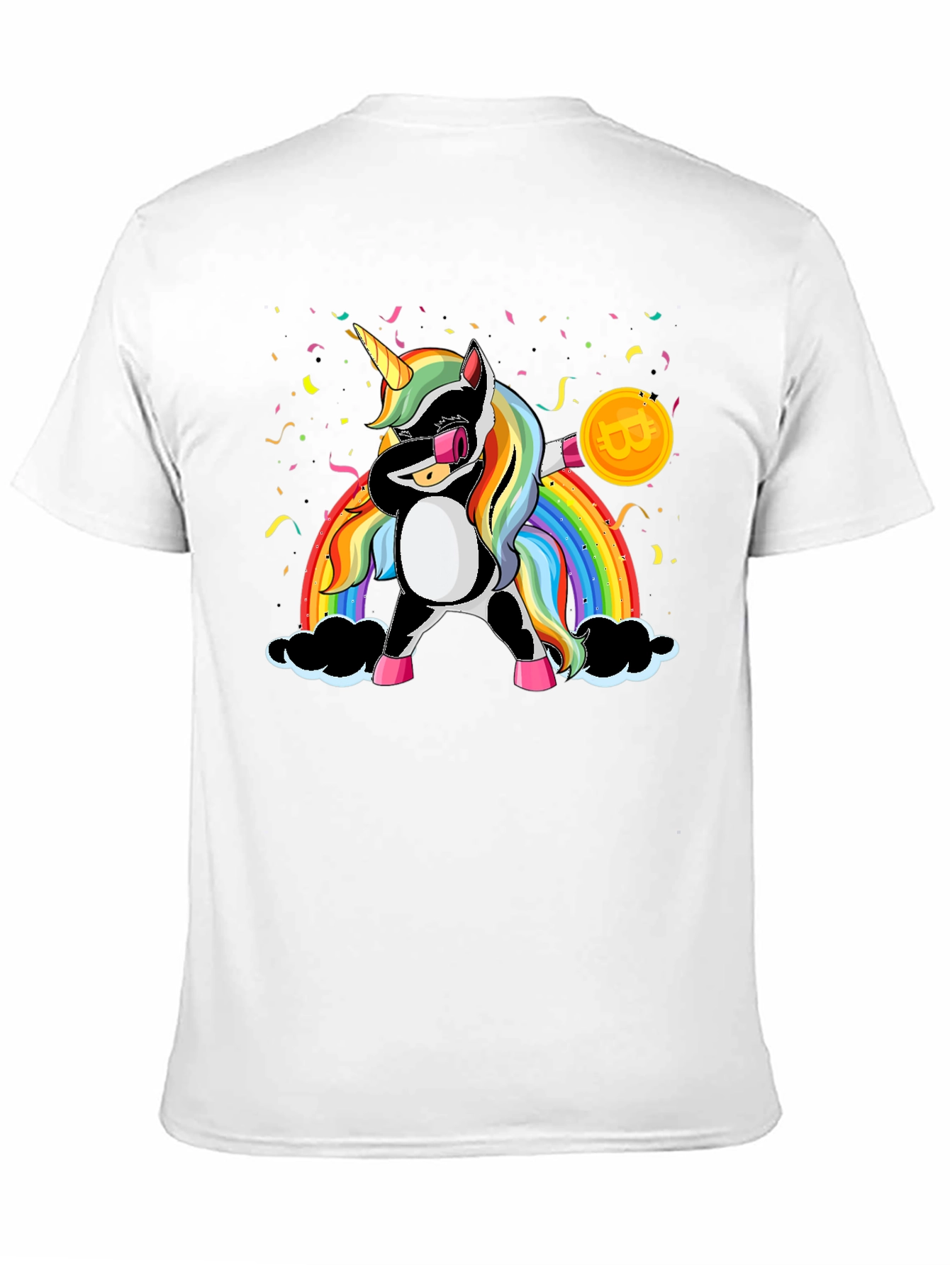 Bitcoin Unicorn Dabbing Graphic Tee