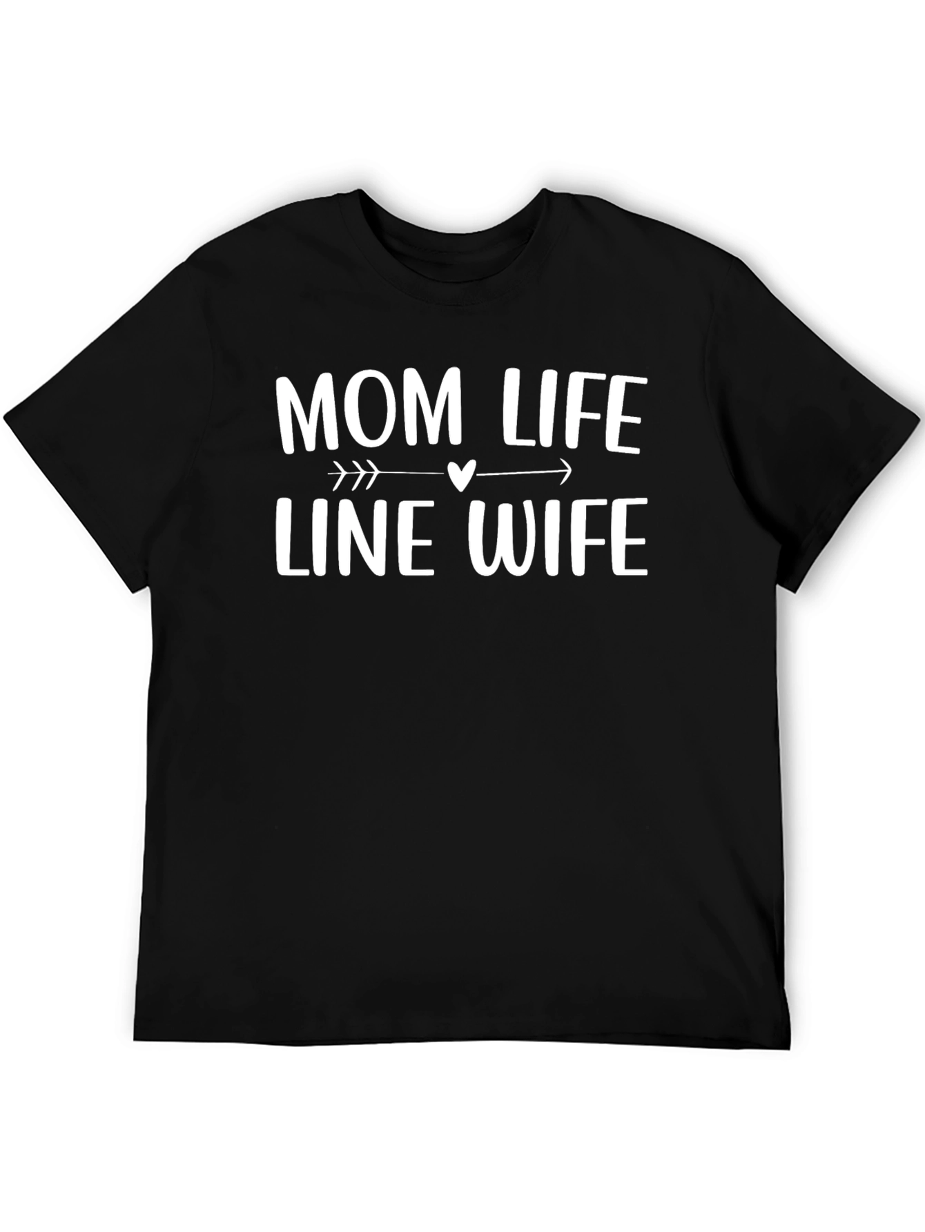 Mom Life Line Wife Graphic Tee - Black