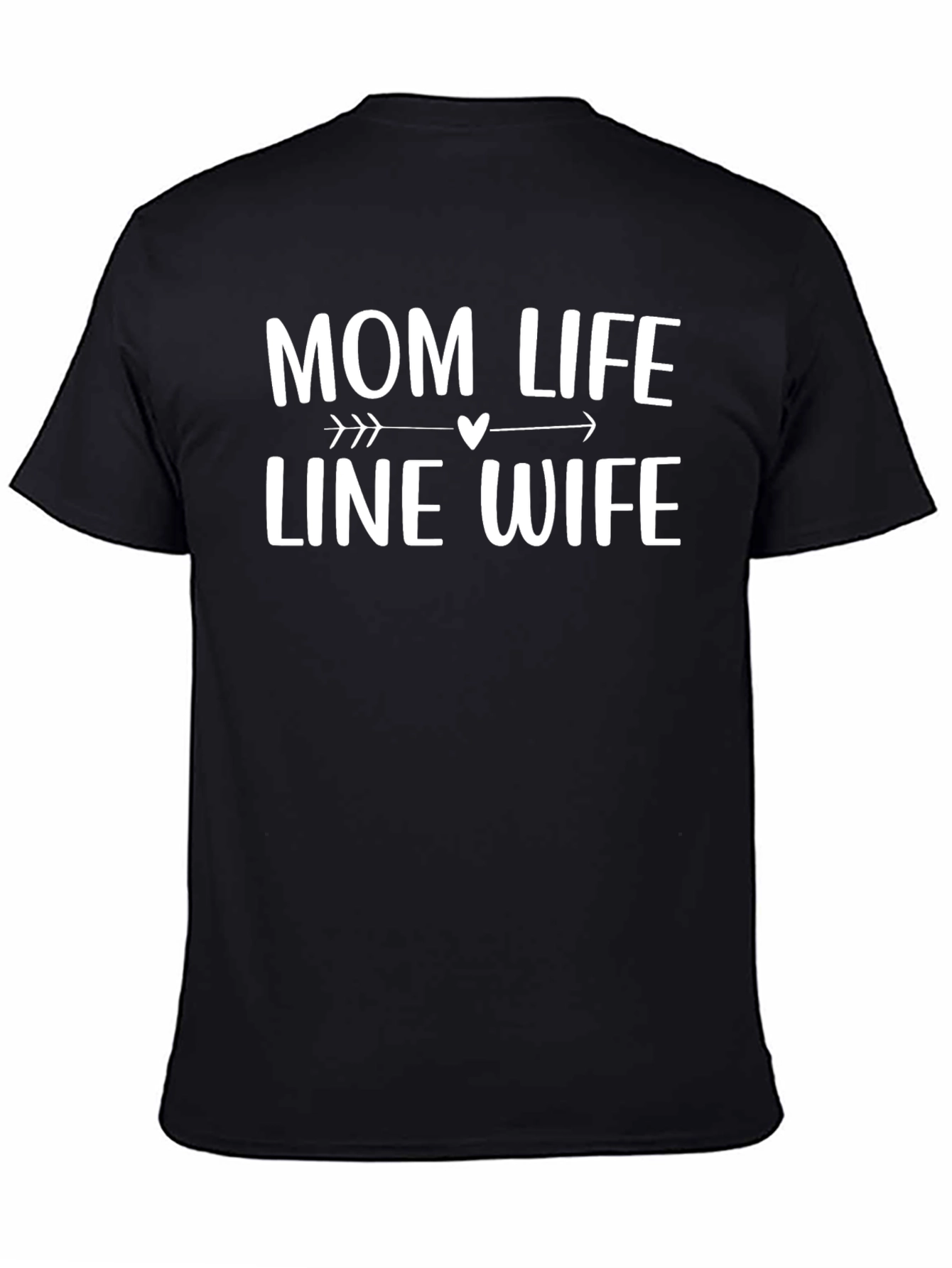 Mom Life Line Wife Graphic Tee - Black