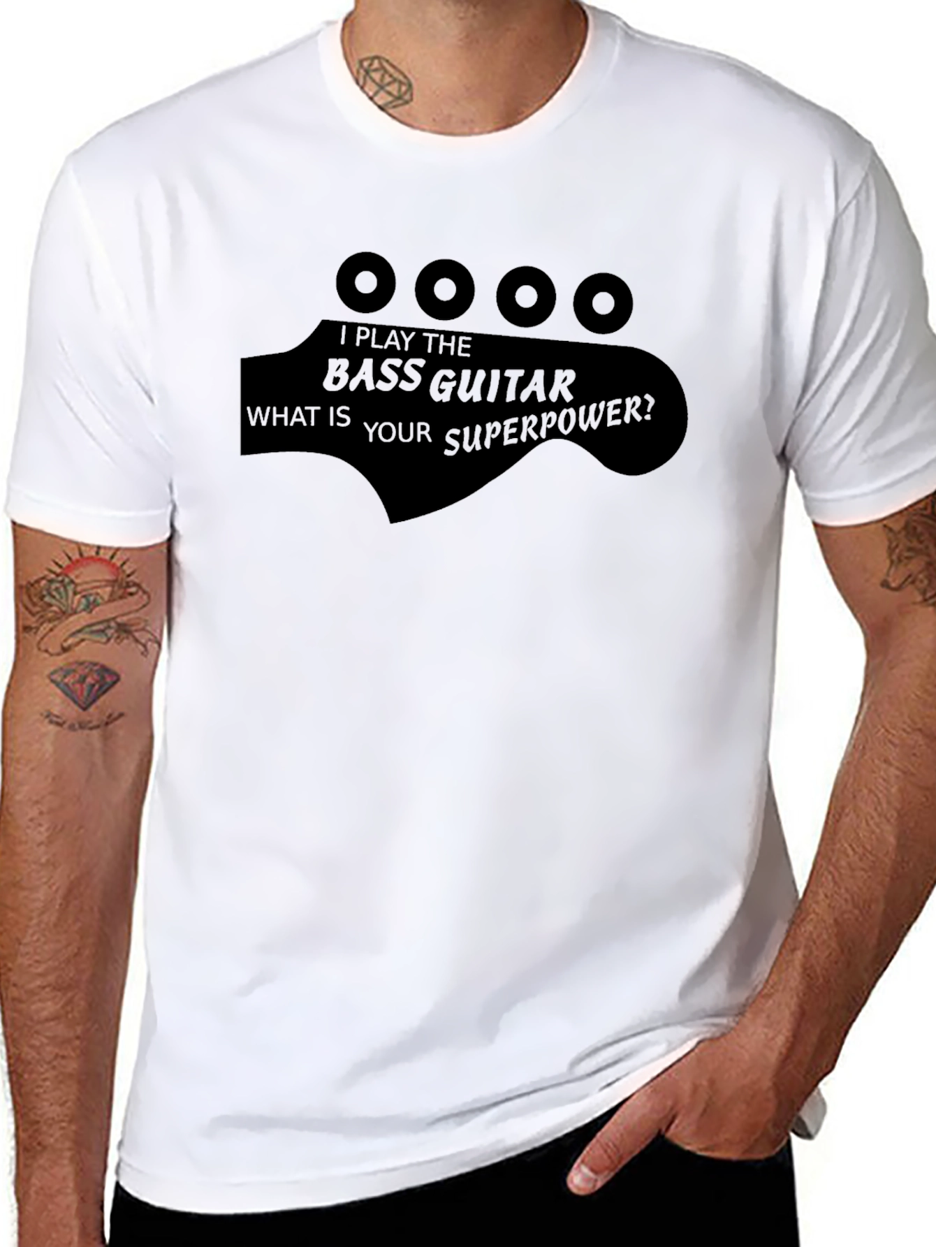 Bass Guitar Superpower T-Shirt - Music Lover Tee