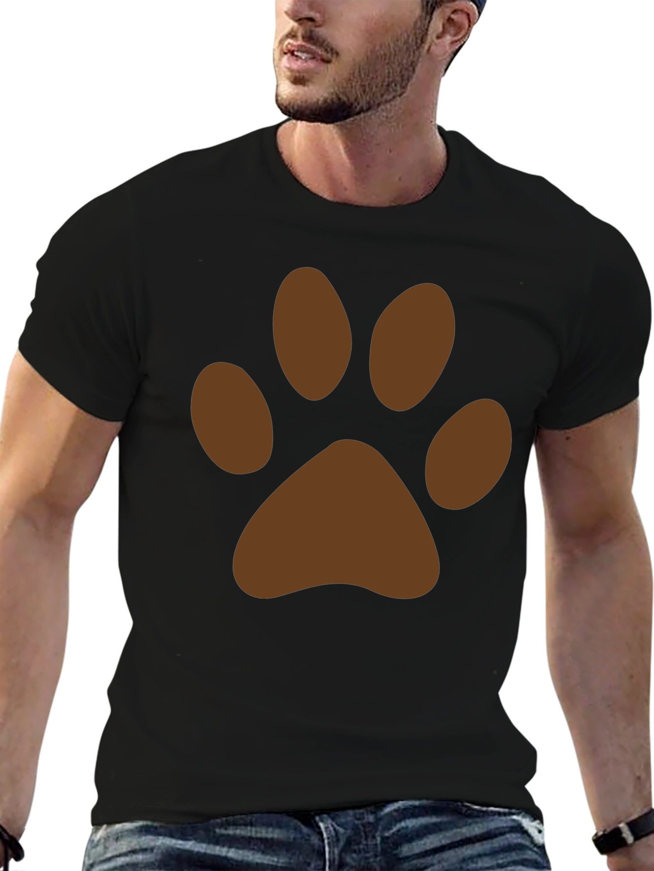 Paw Print Graphic T-Shirt - Casual Style