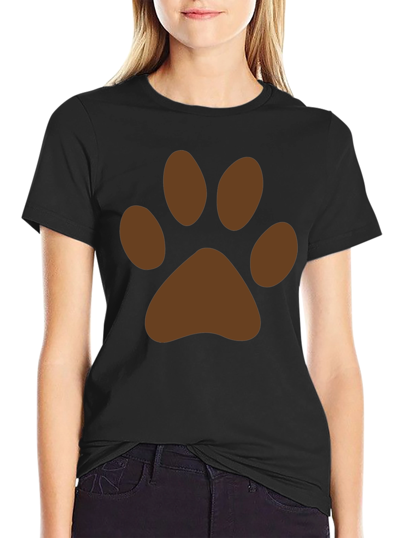 Paw Print Graphic T-Shirt - Casual Style