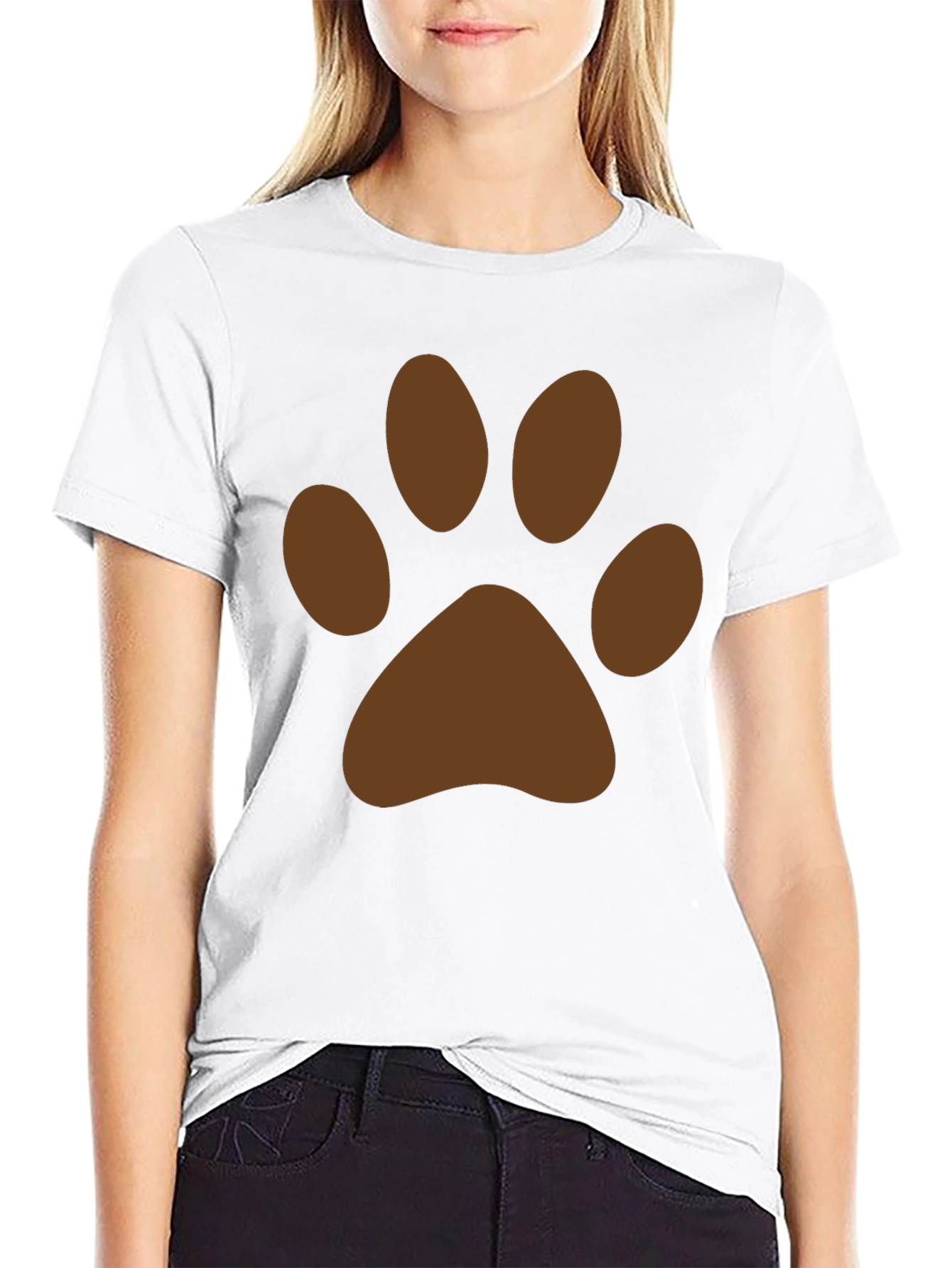 Paw Print Graphic T-Shirt - Casual Style