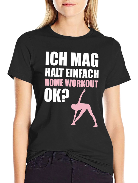 Ich Mag Home Workout Tee - Black Cotton Gym Shirt