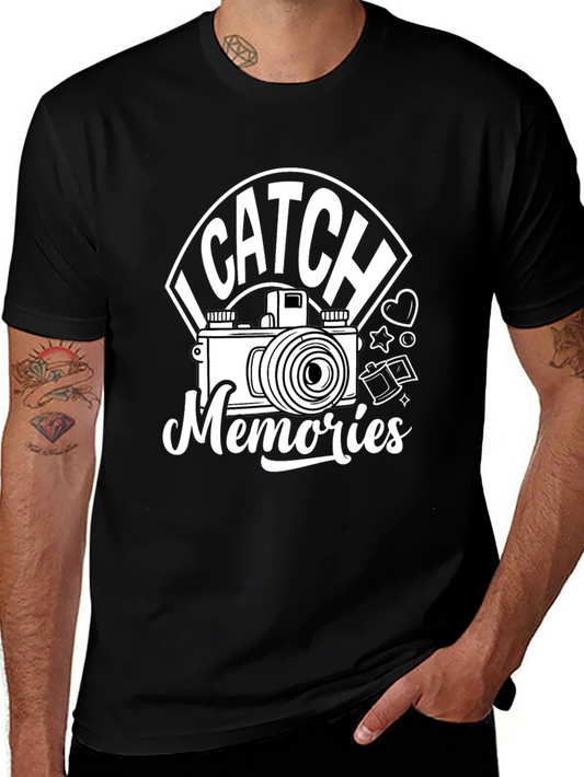 I Catch Memories Camera Graphic Tee - Black Cotton