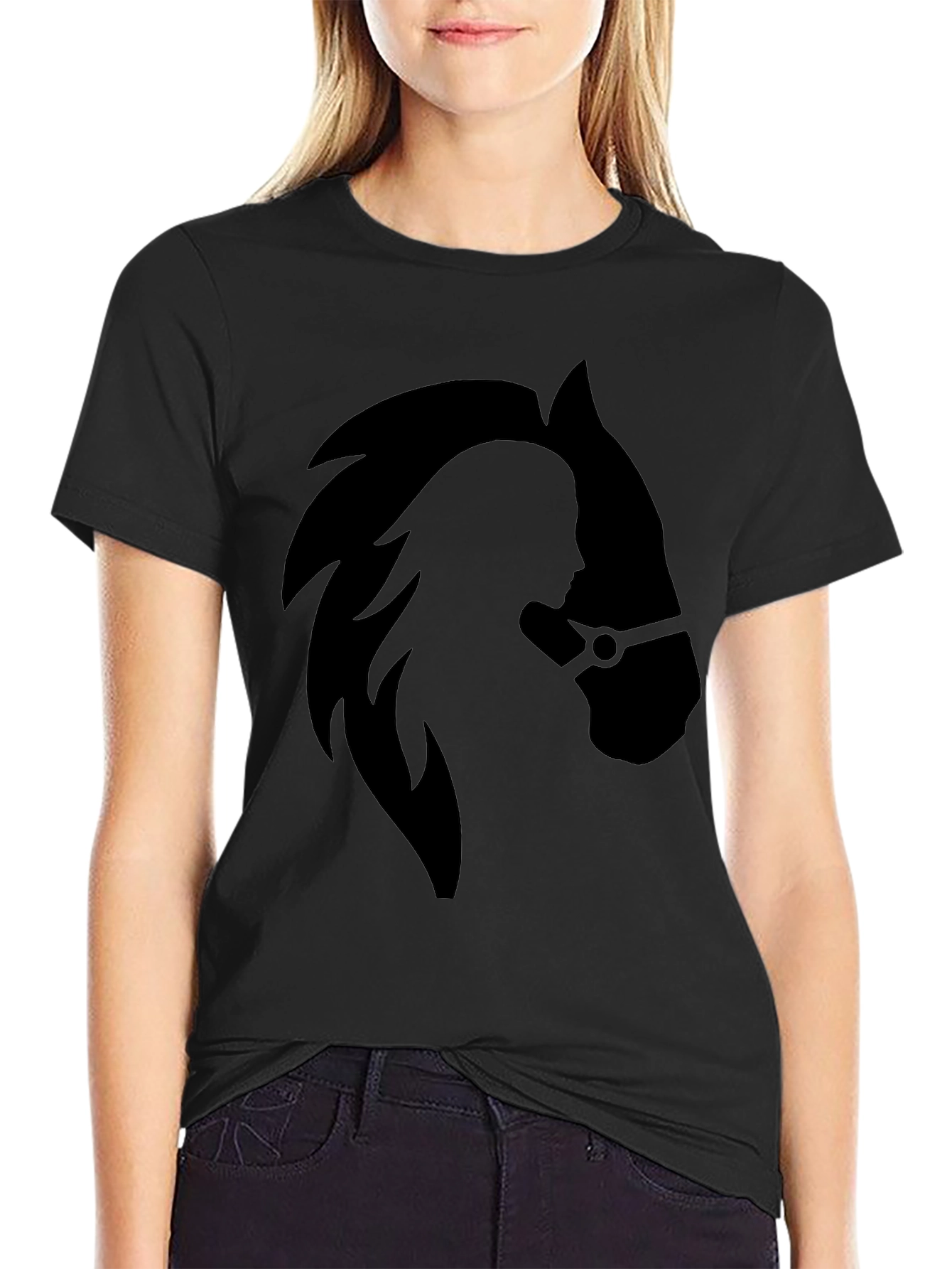 Equestrian Silhouette Black T-Shirt