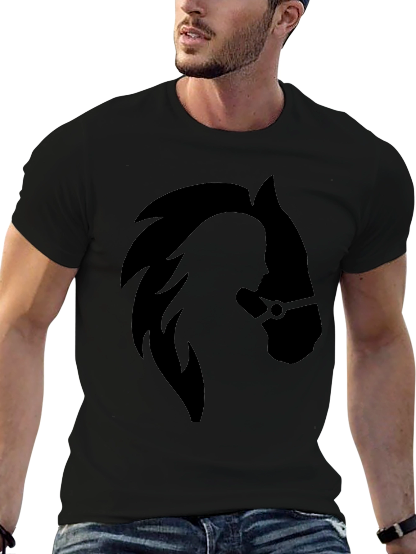 Equestrian Silhouette Black T-Shirt