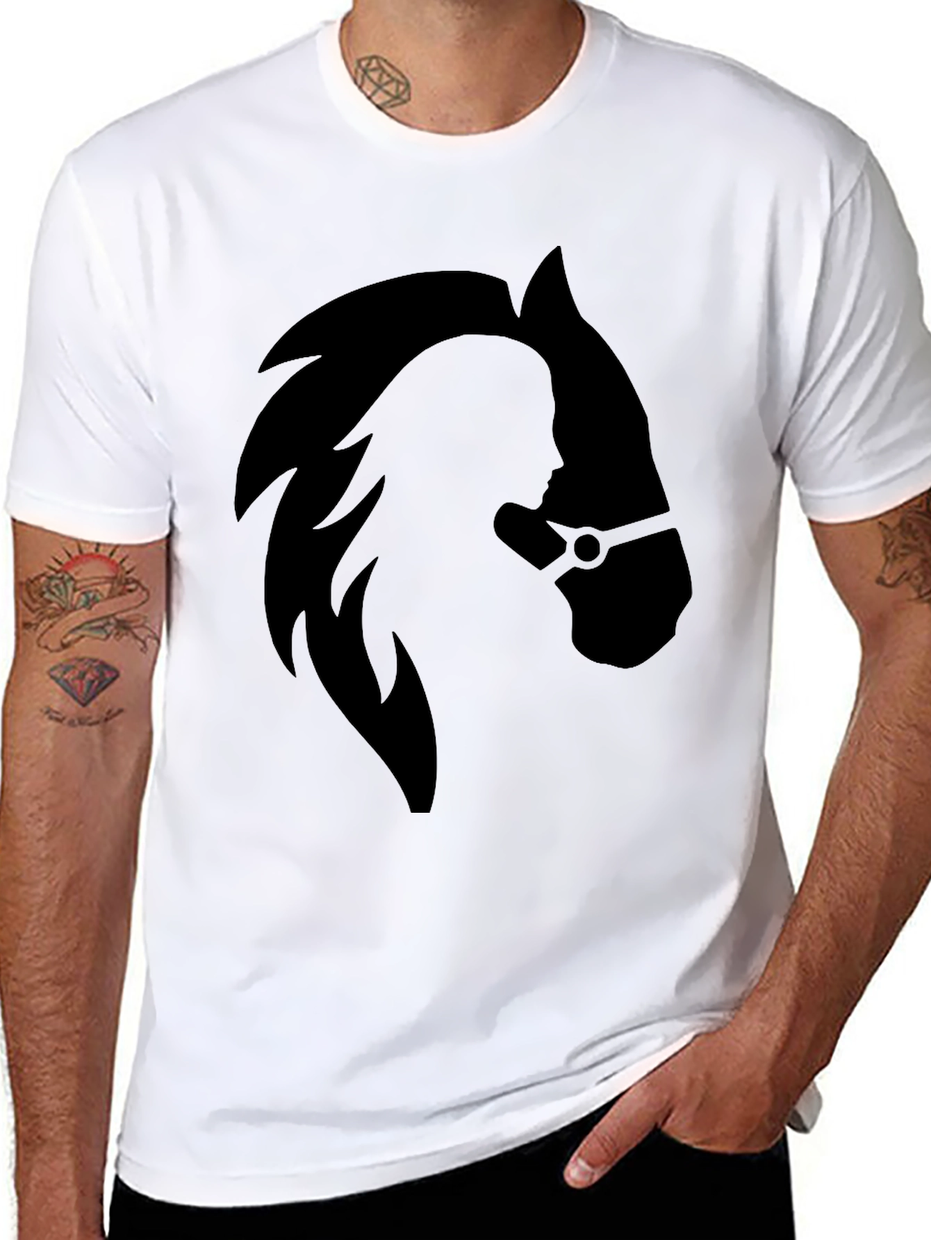Equestrian Silhouette Black T-Shirt
