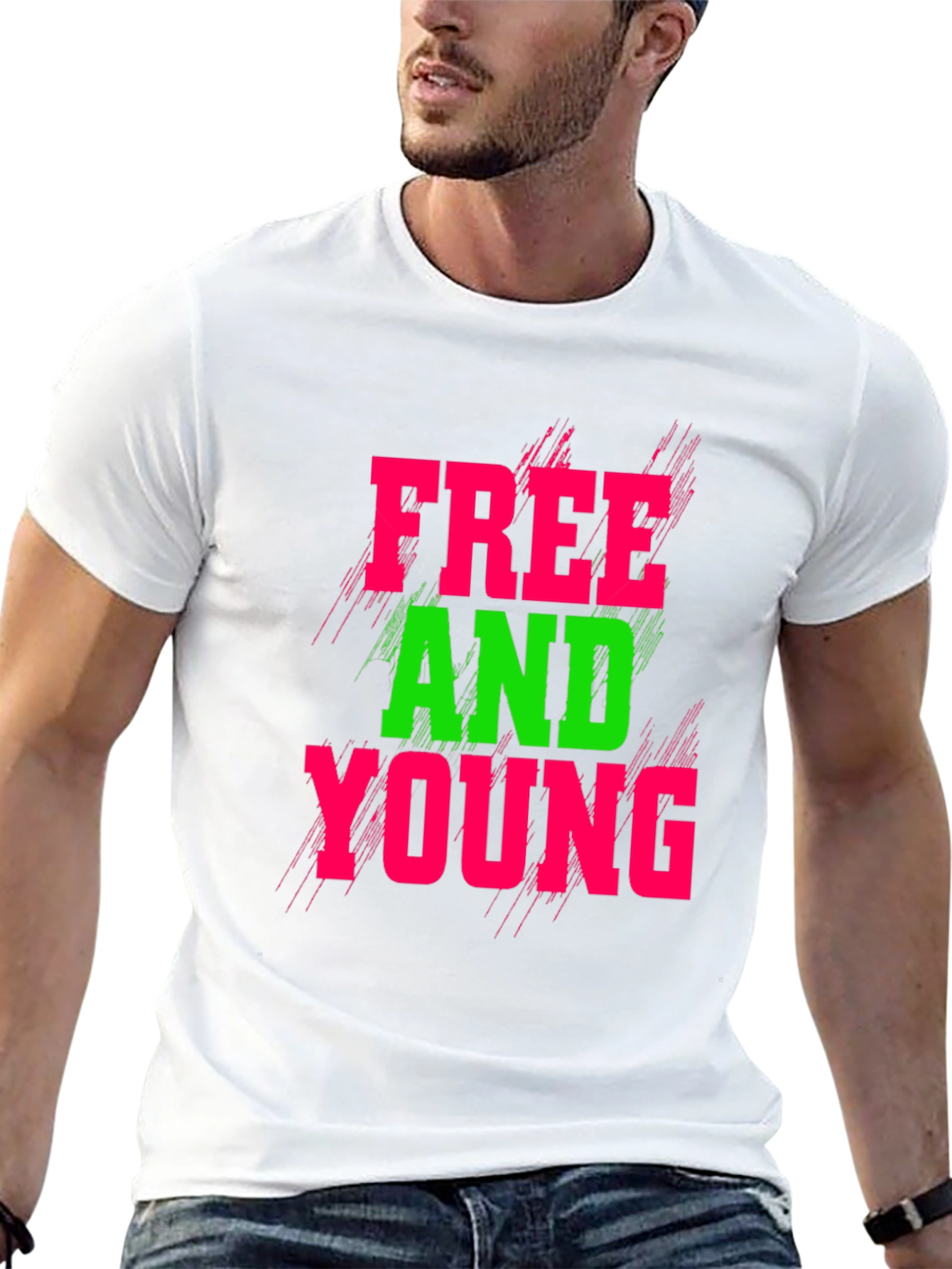 Free and Young Graphic T-Shirt