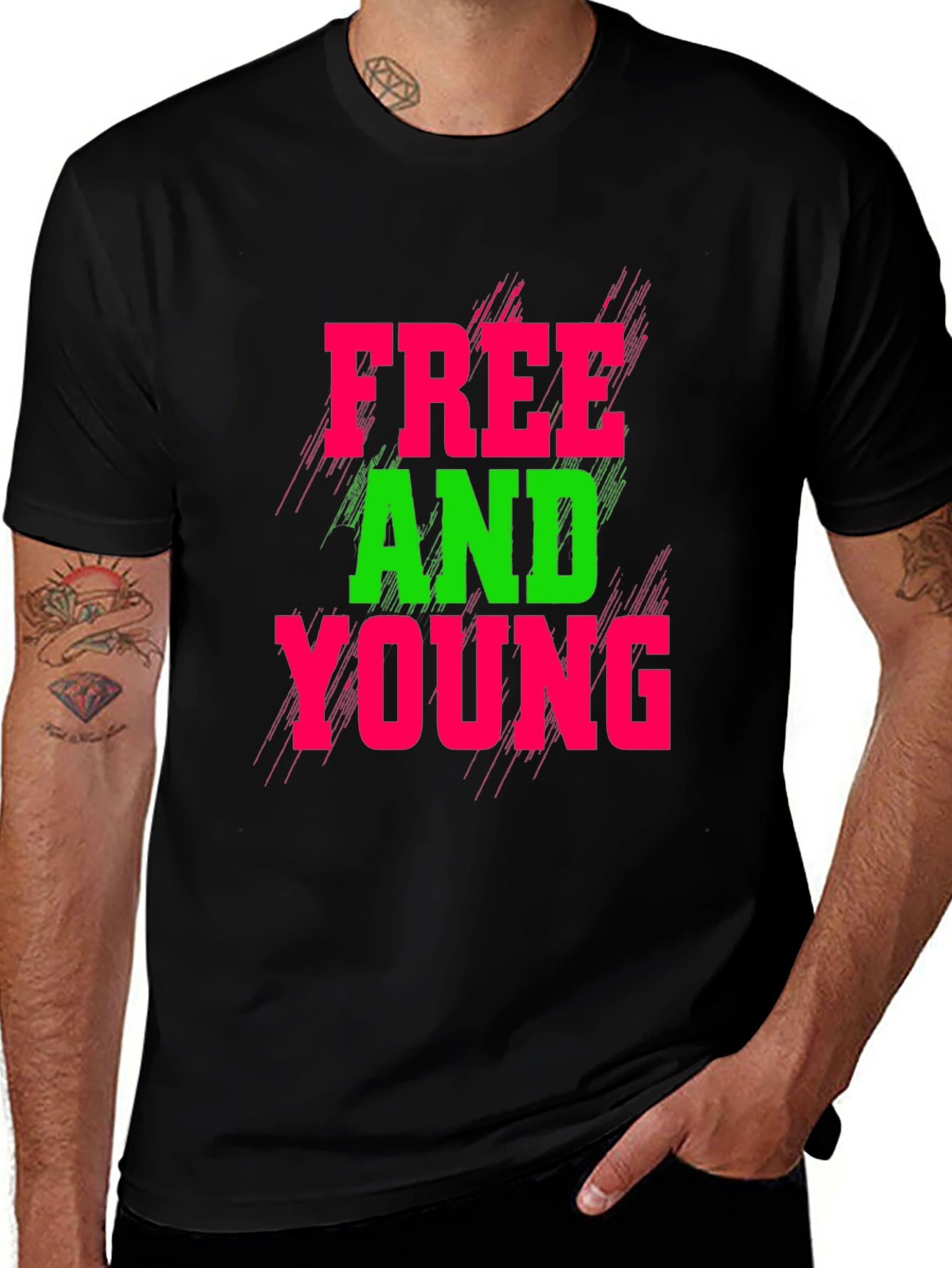 Free and Young Graphic T-Shirt