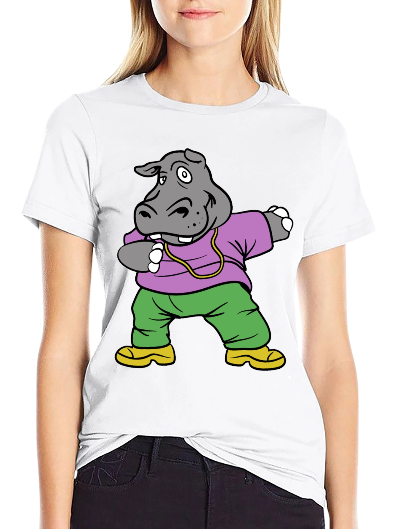 Dabbing Hippo Graphic Tee - Fun & Stylish