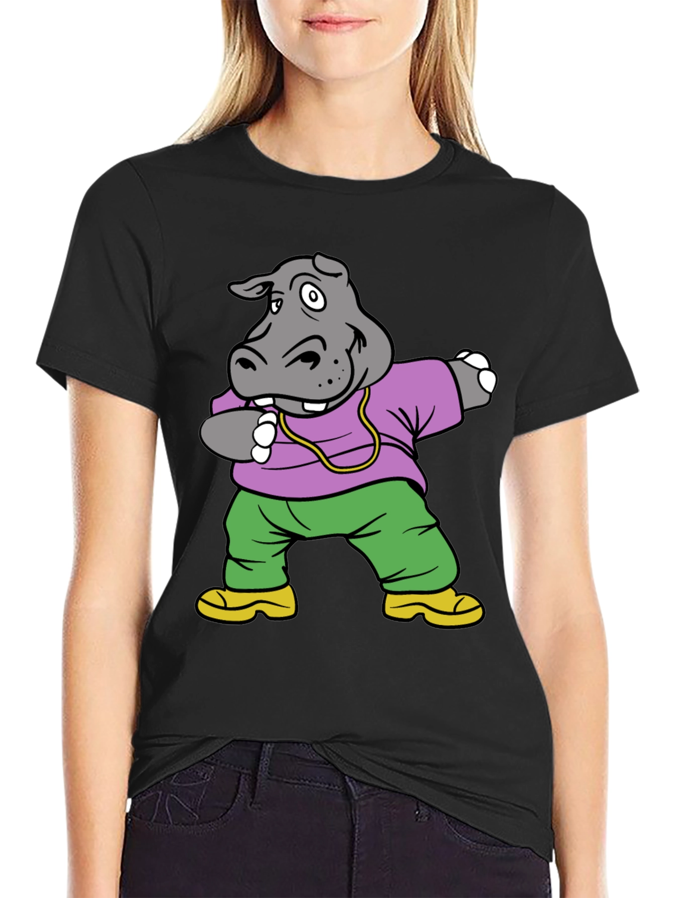 Dabbing Hippo Graphic Tee - Fun & Stylish