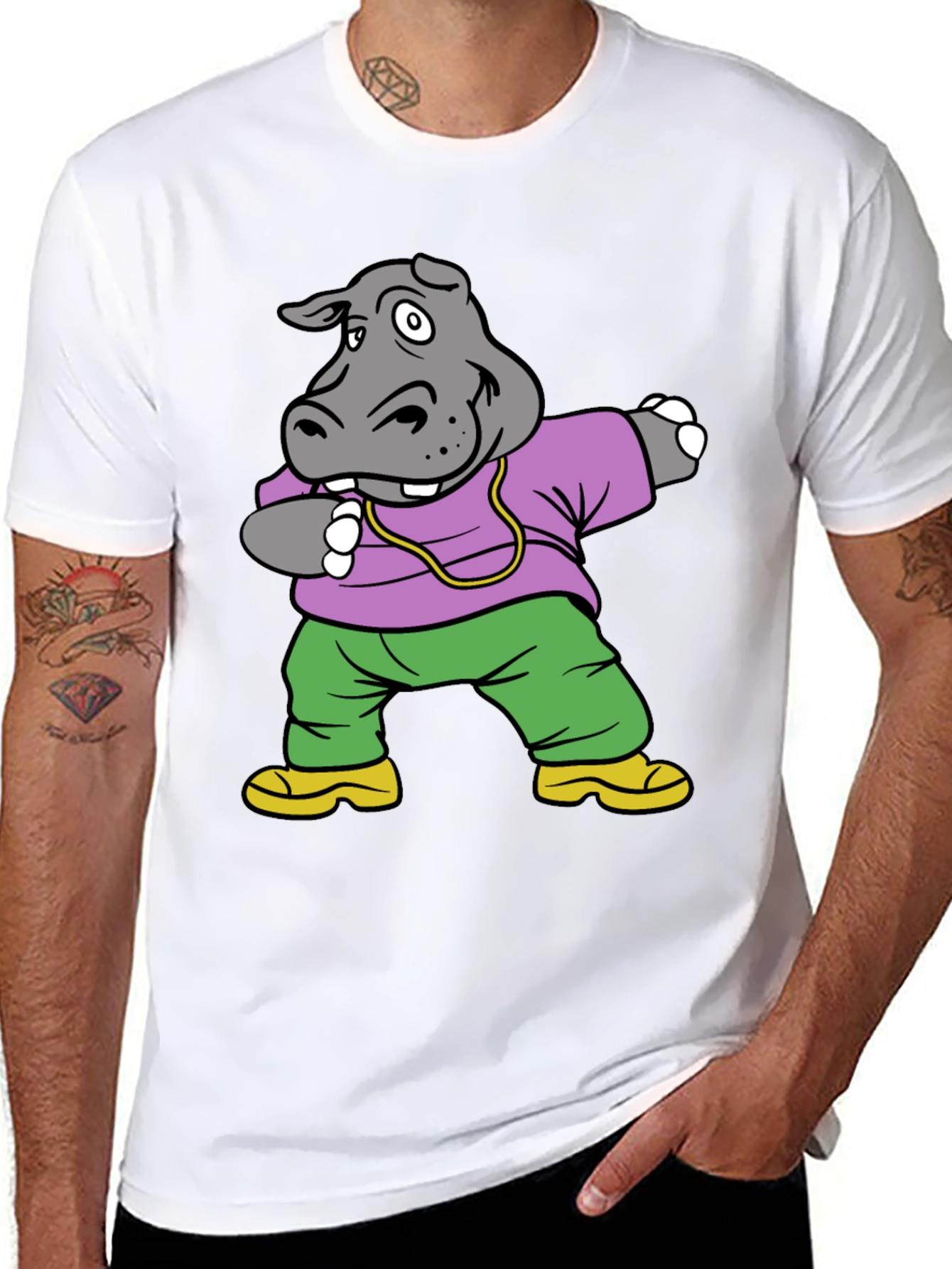 Dabbing Hippo Graphic Tee - Fun & Stylish