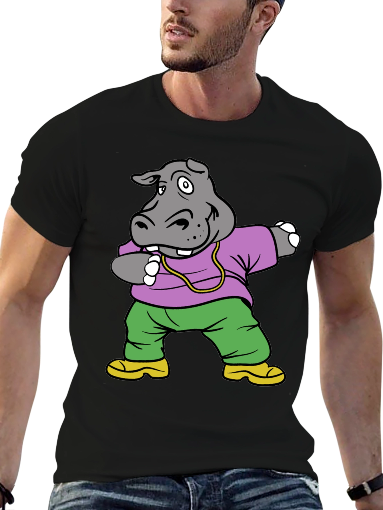 Dabbing Hippo Graphic Tee - Fun & Stylish