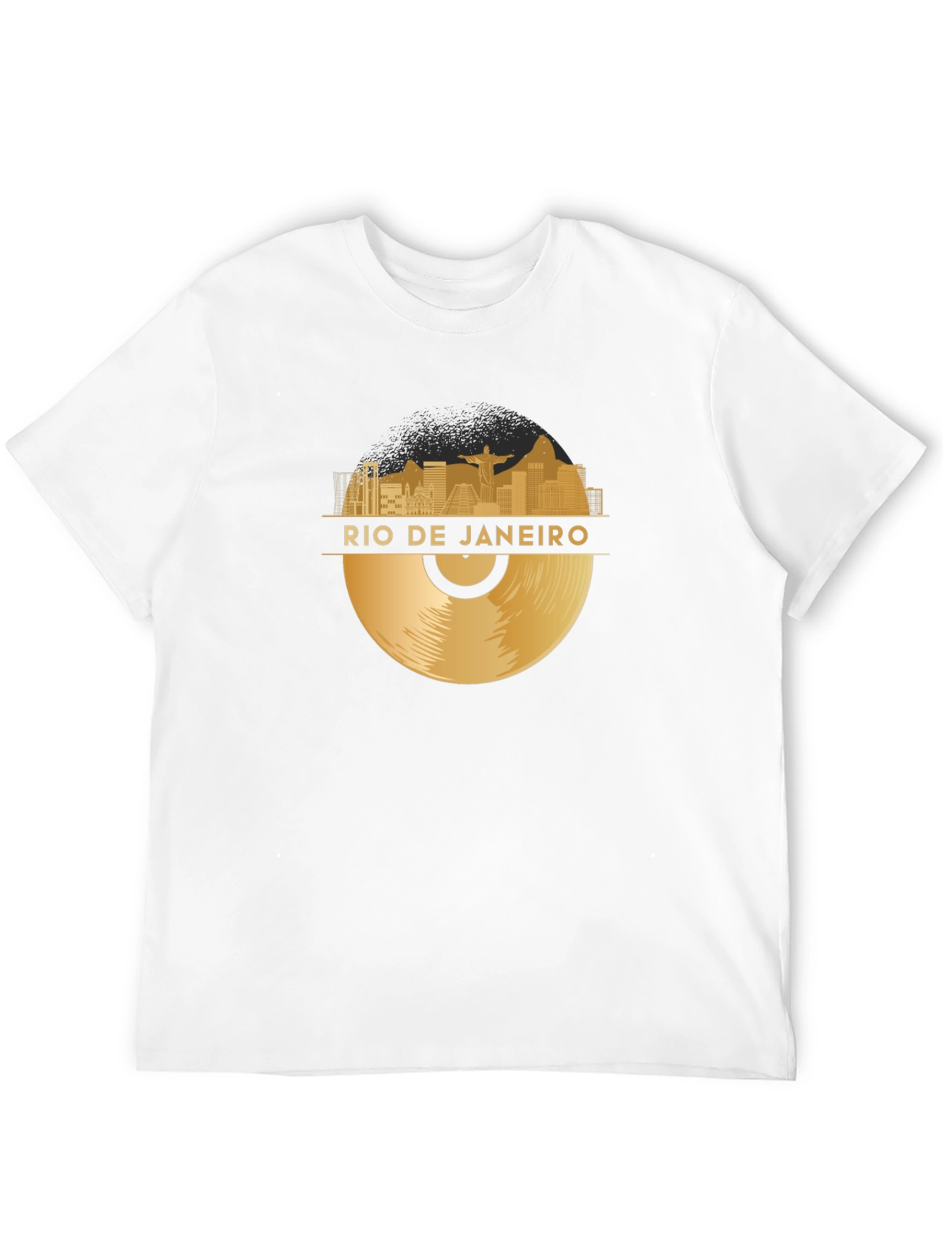Rio de Janeiro Vinyl Graphic T-Shirt - Black