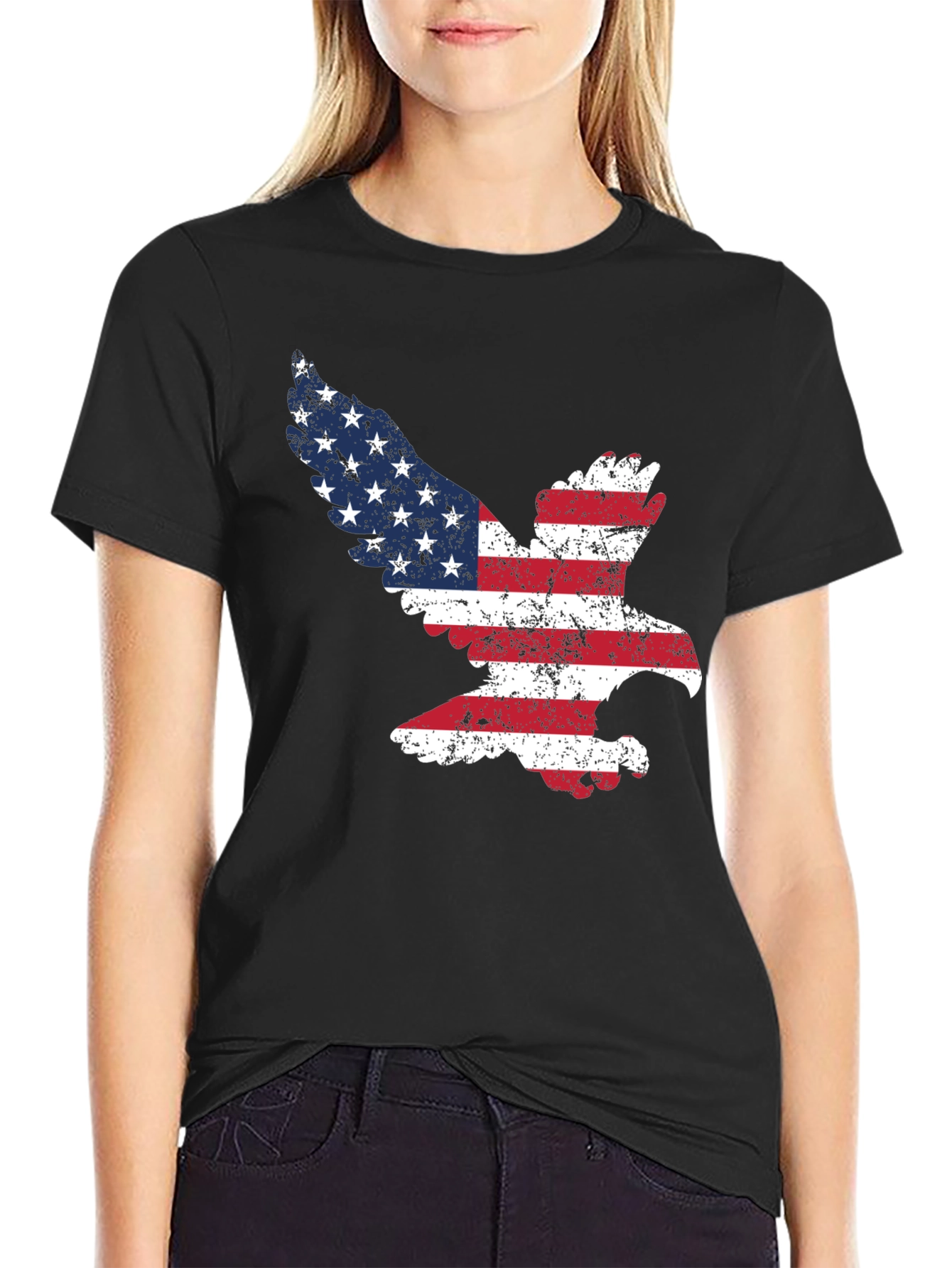 American Flag Eagle Graphic T-Shirt