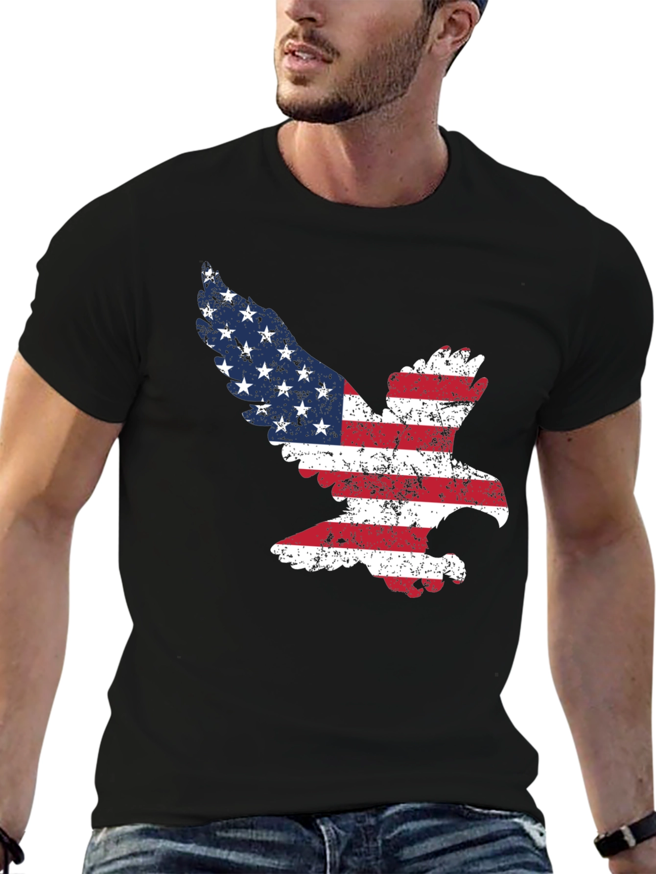American Flag Eagle Graphic T-Shirt
