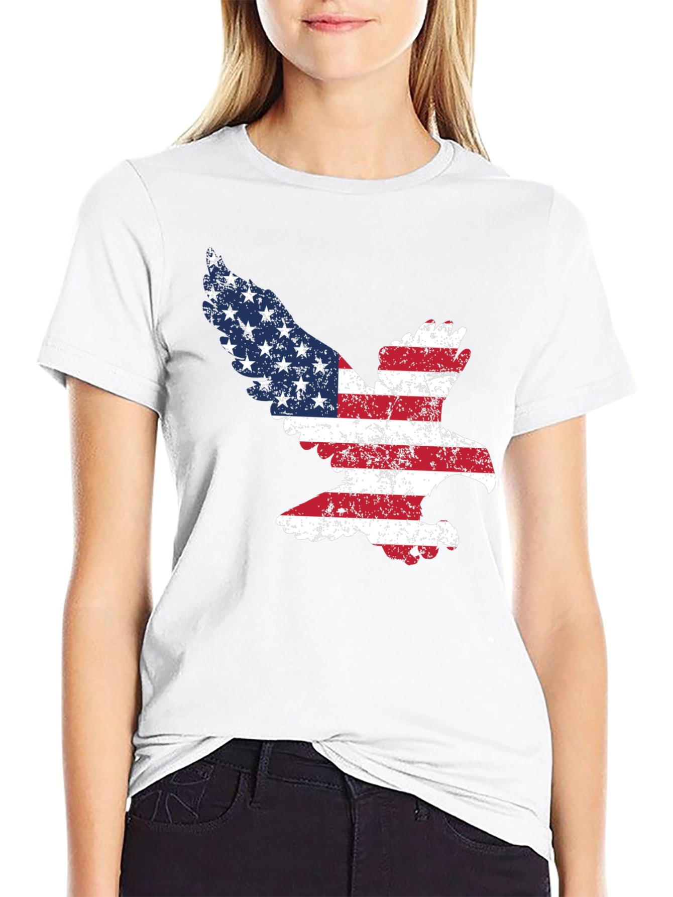American Flag Eagle Graphic T-Shirt