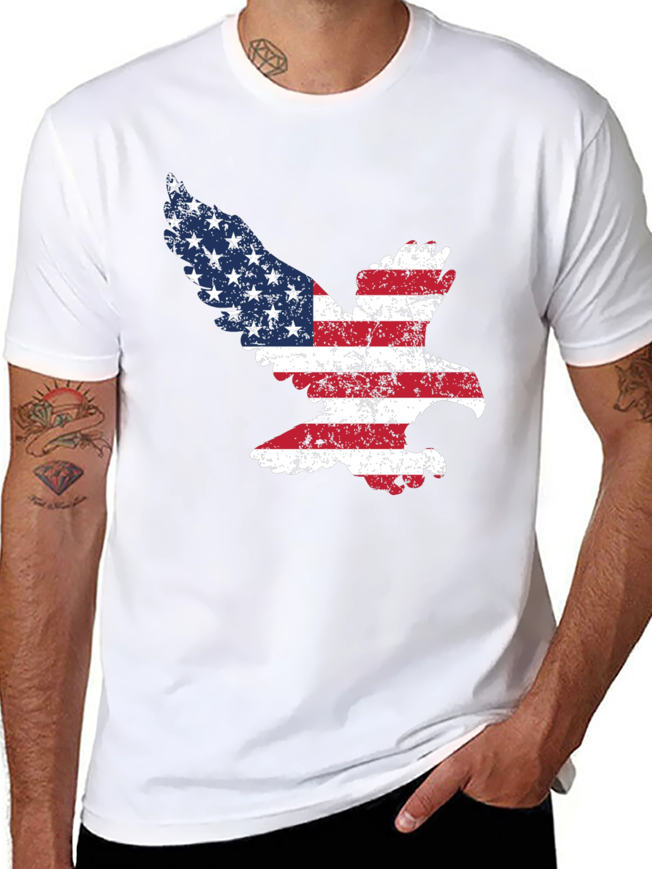 American Flag Eagle Graphic T-Shirt