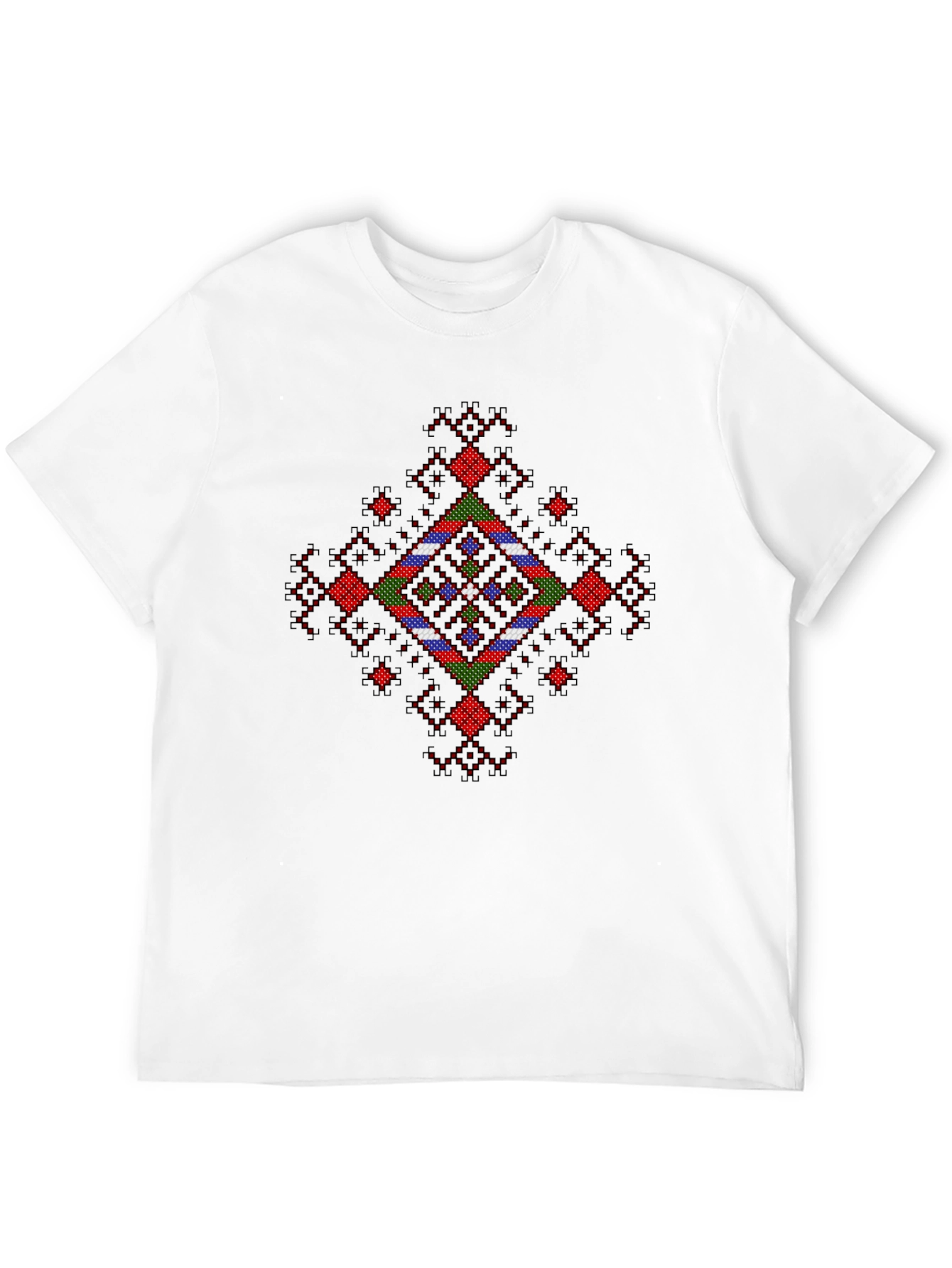 Geometric Patterned Black T-Shirt