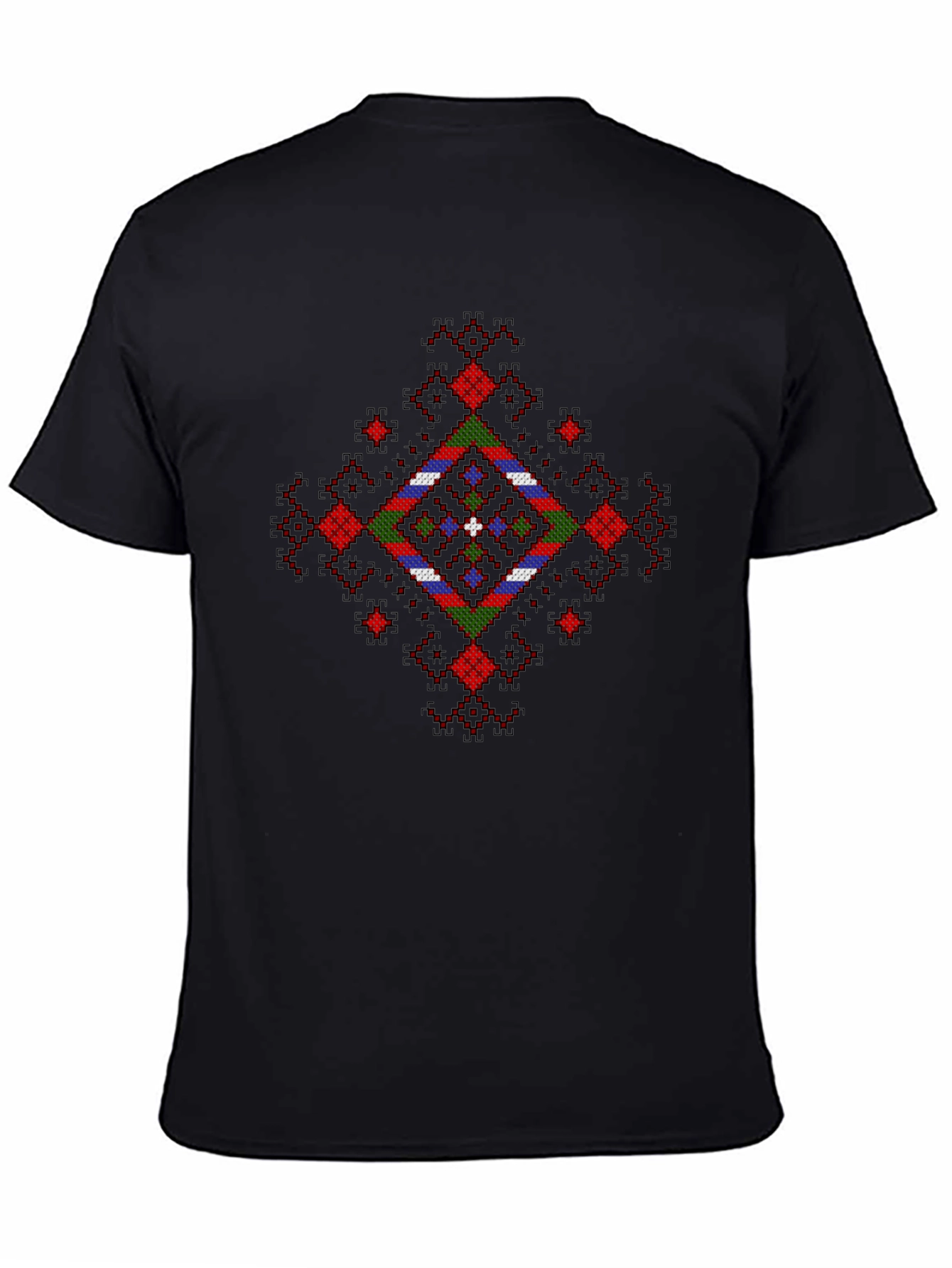 Geometric Patterned Black T-Shirt
