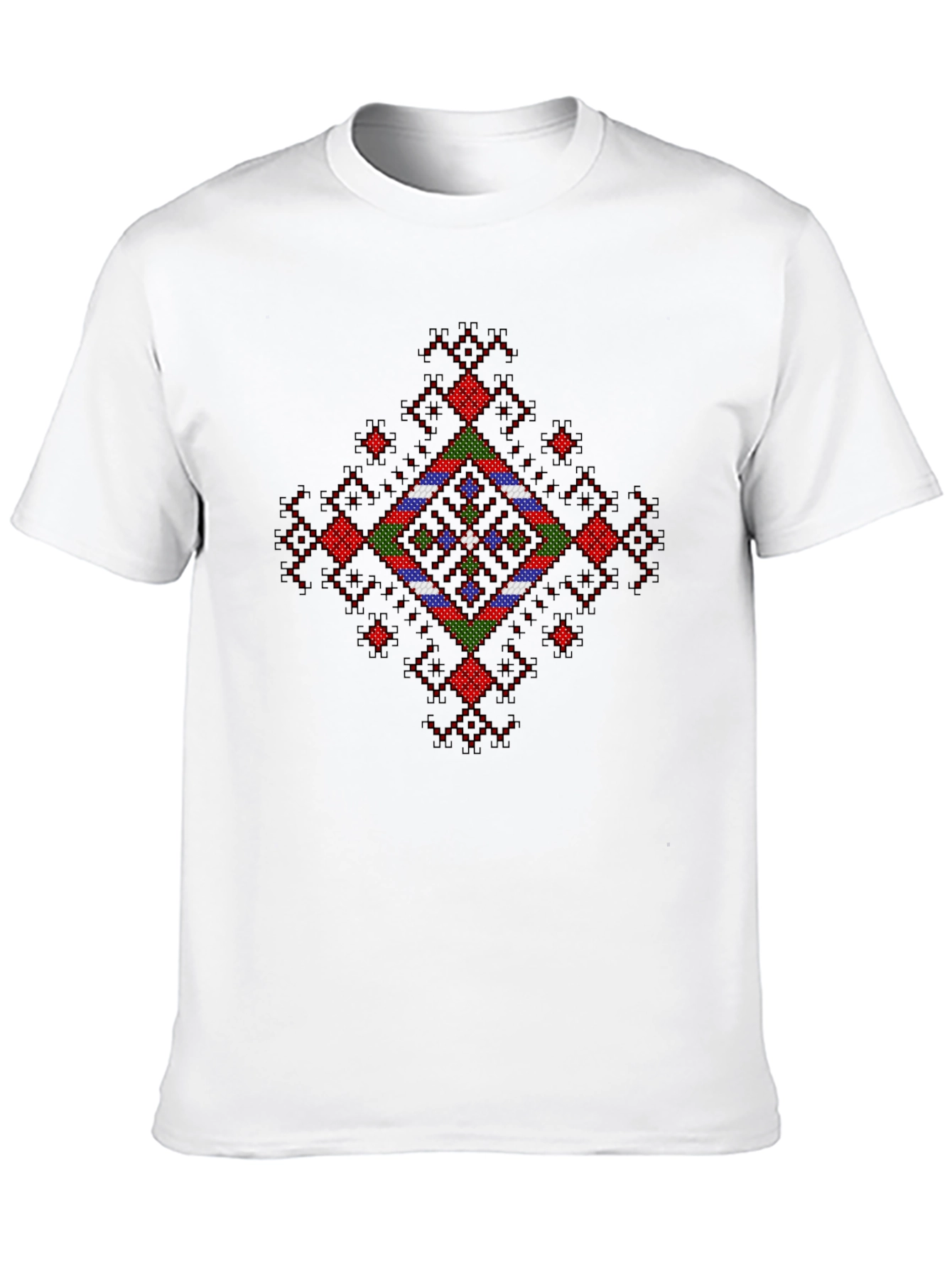 Geometric Patterned Black T-Shirt