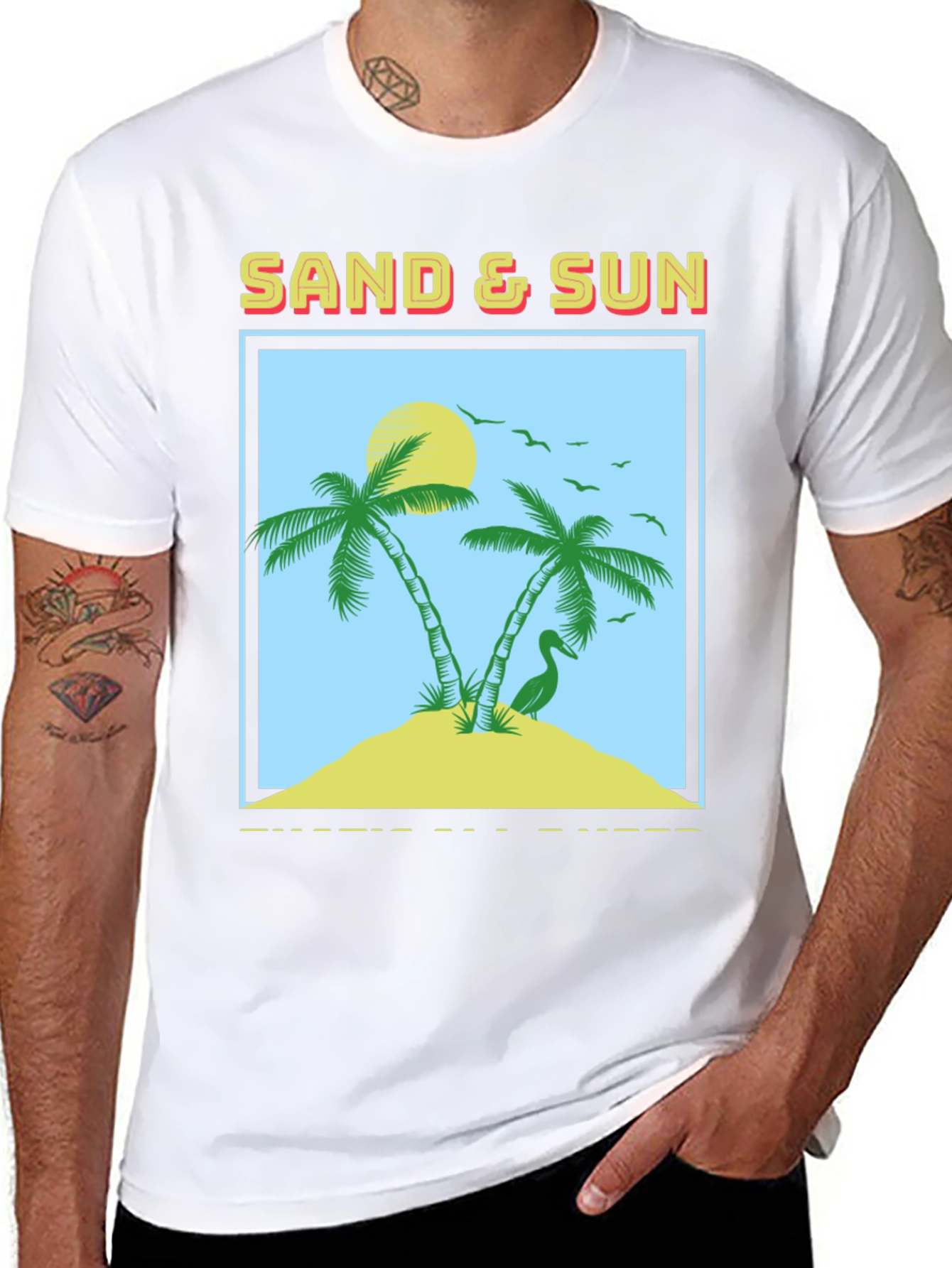 Sand & Sun Graphic Tee - Tropical Island T-Shirt