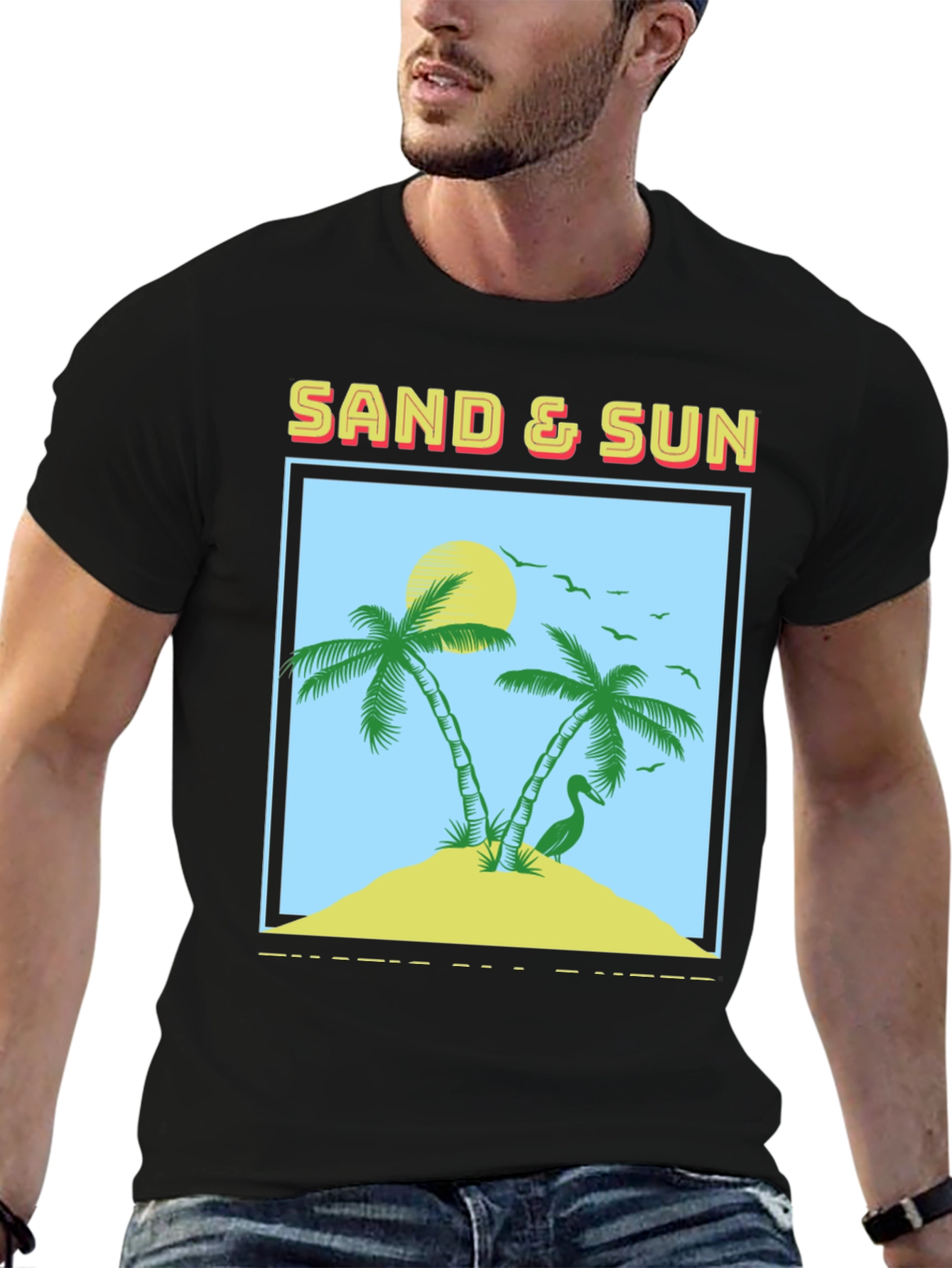 Sand & Sun Graphic Tee - Tropical Island T-Shirt