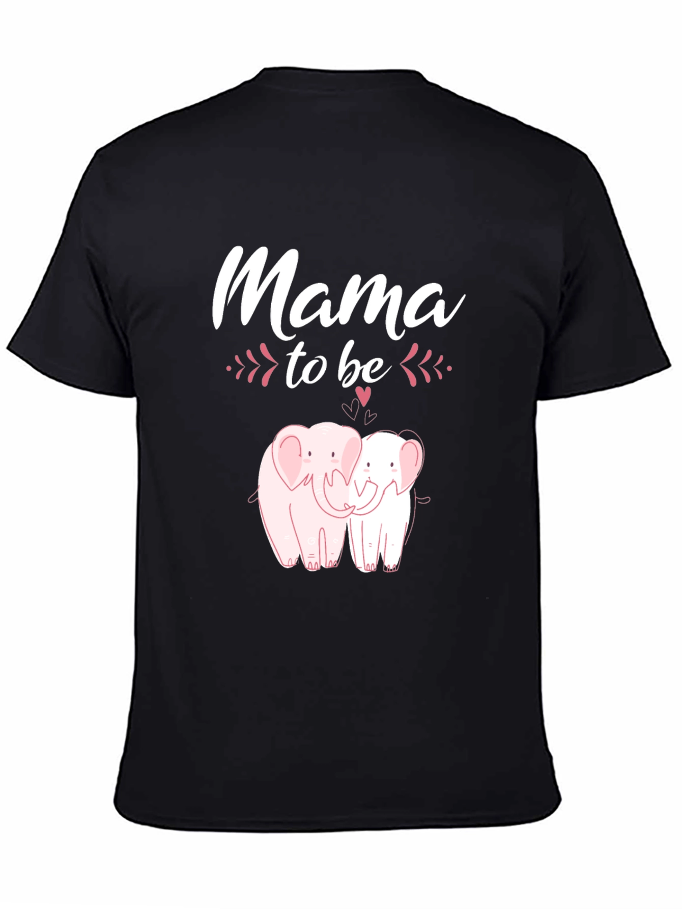 Mama To Be Elephant Graphic Tee - Black