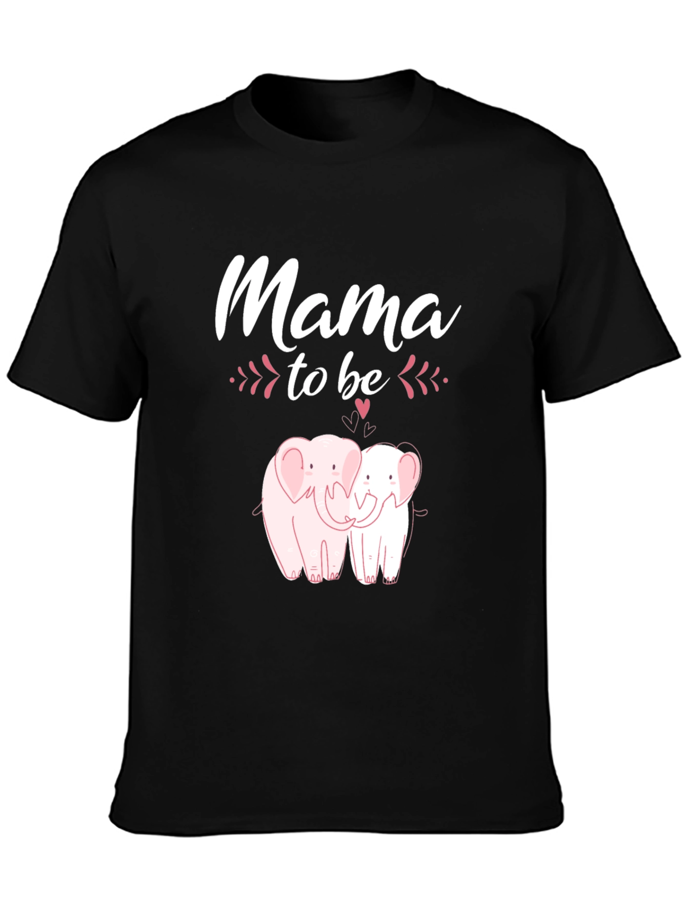 Mama To Be Elephant Graphic Tee - Black