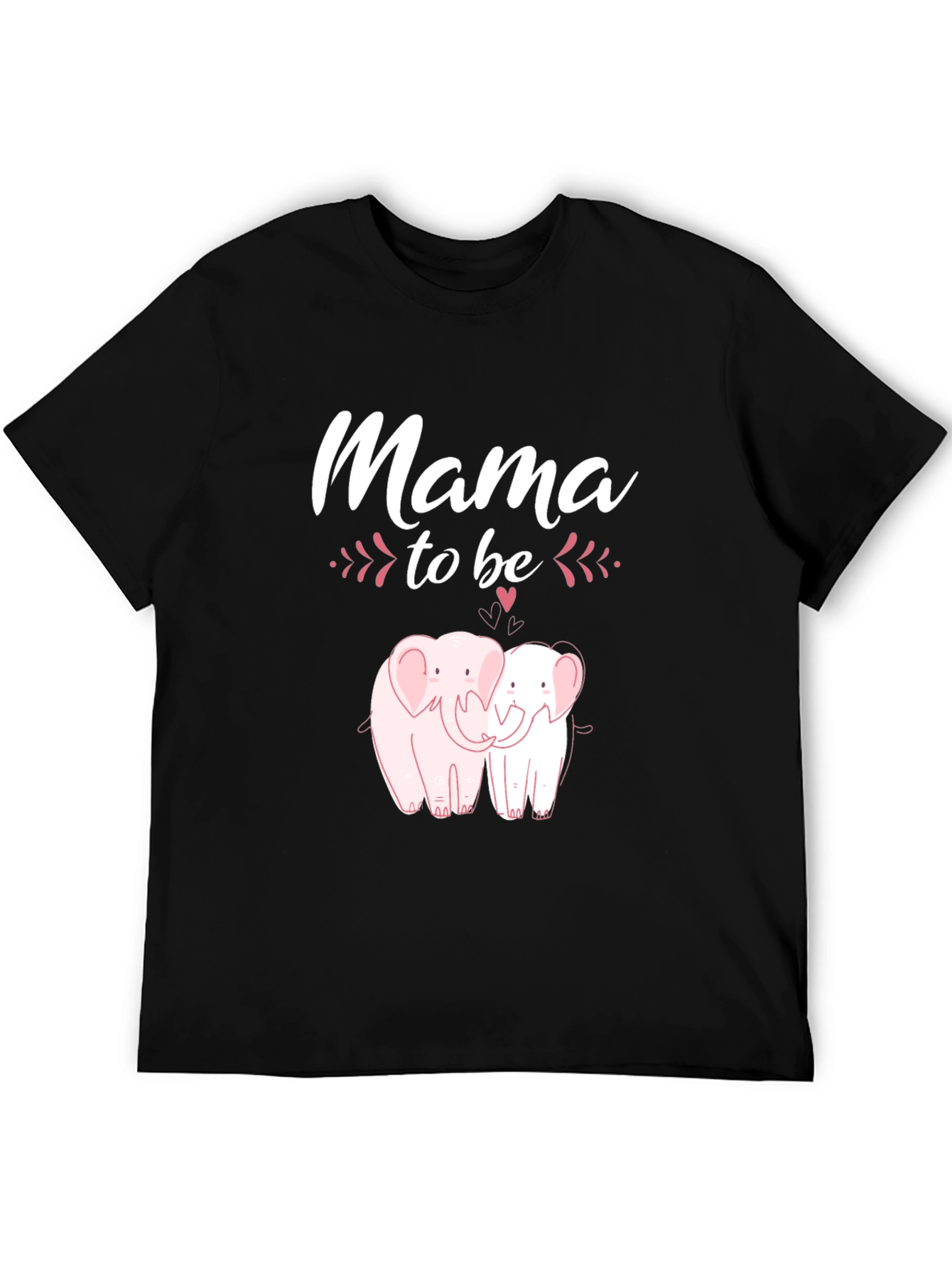 Mama To Be Elephant Graphic Tee - Black