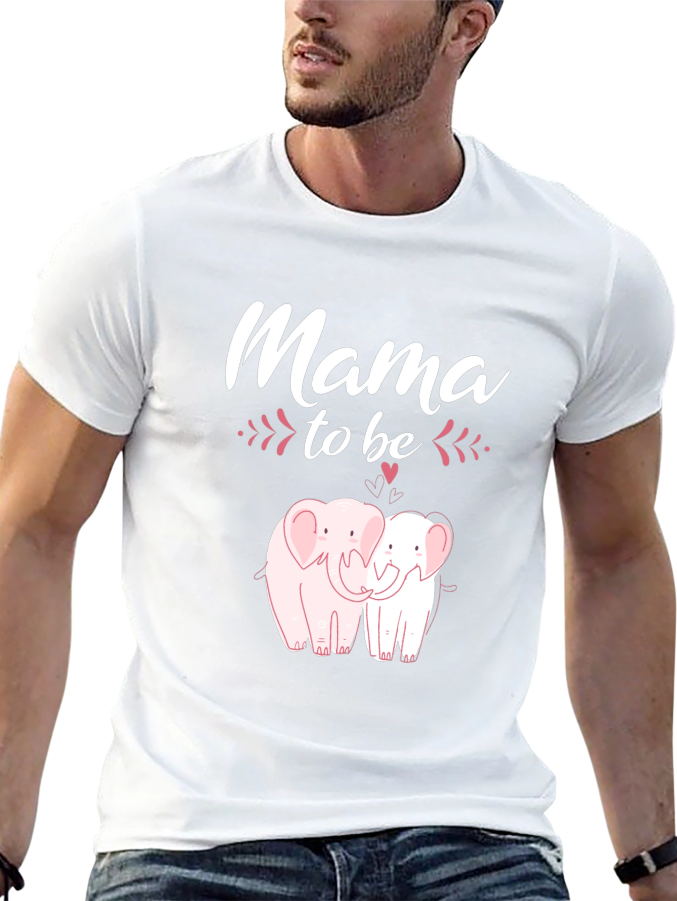 Mama To Be Elephant Graphic Tee - Black