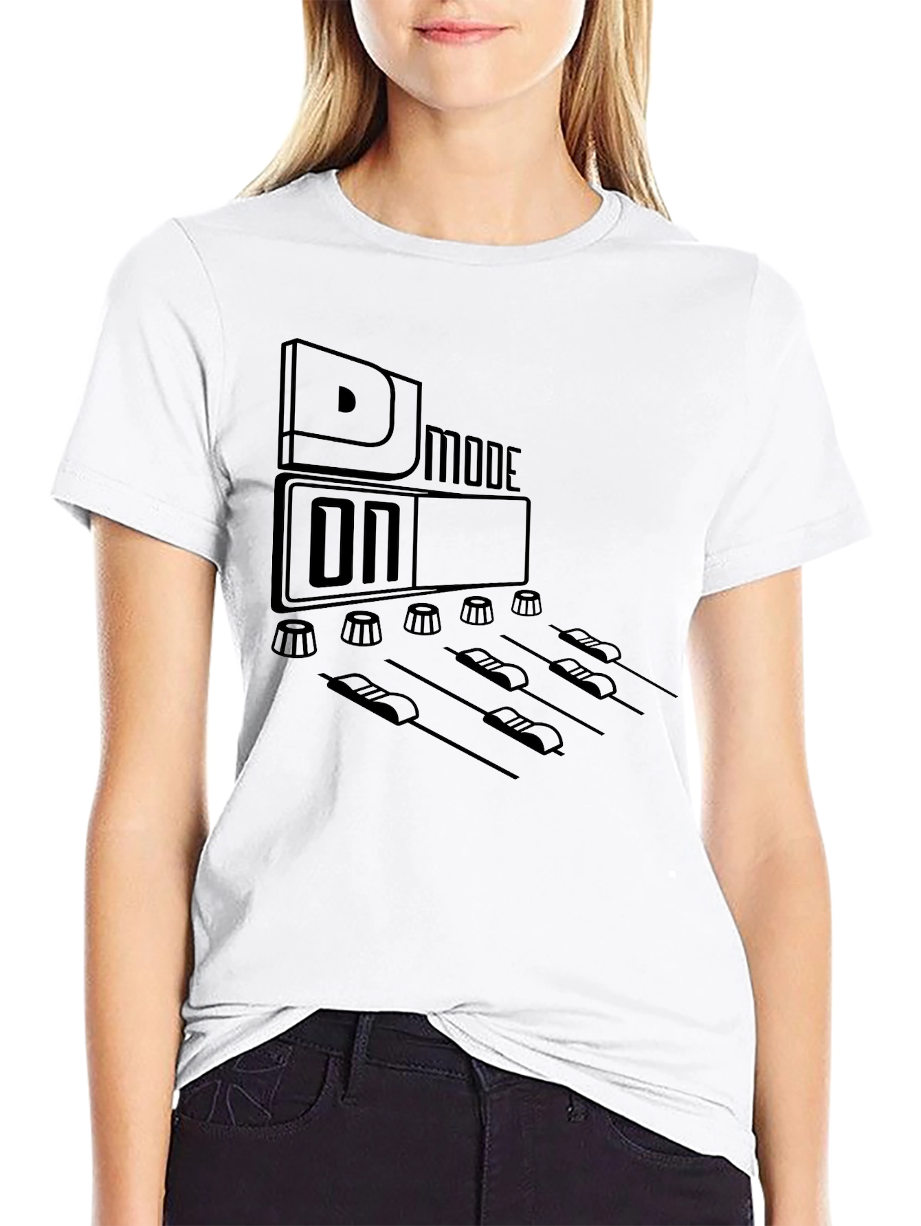 DJ Mode On Graphic Black T-Shirt