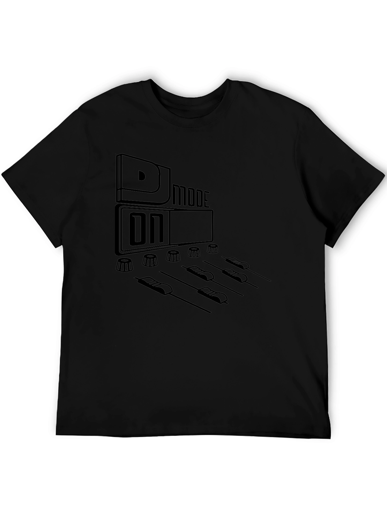 DJ Mode On Graphic Black T-Shirt