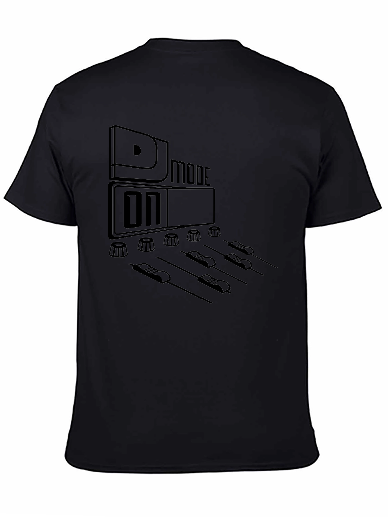 DJ Mode On Graphic Black T-Shirt