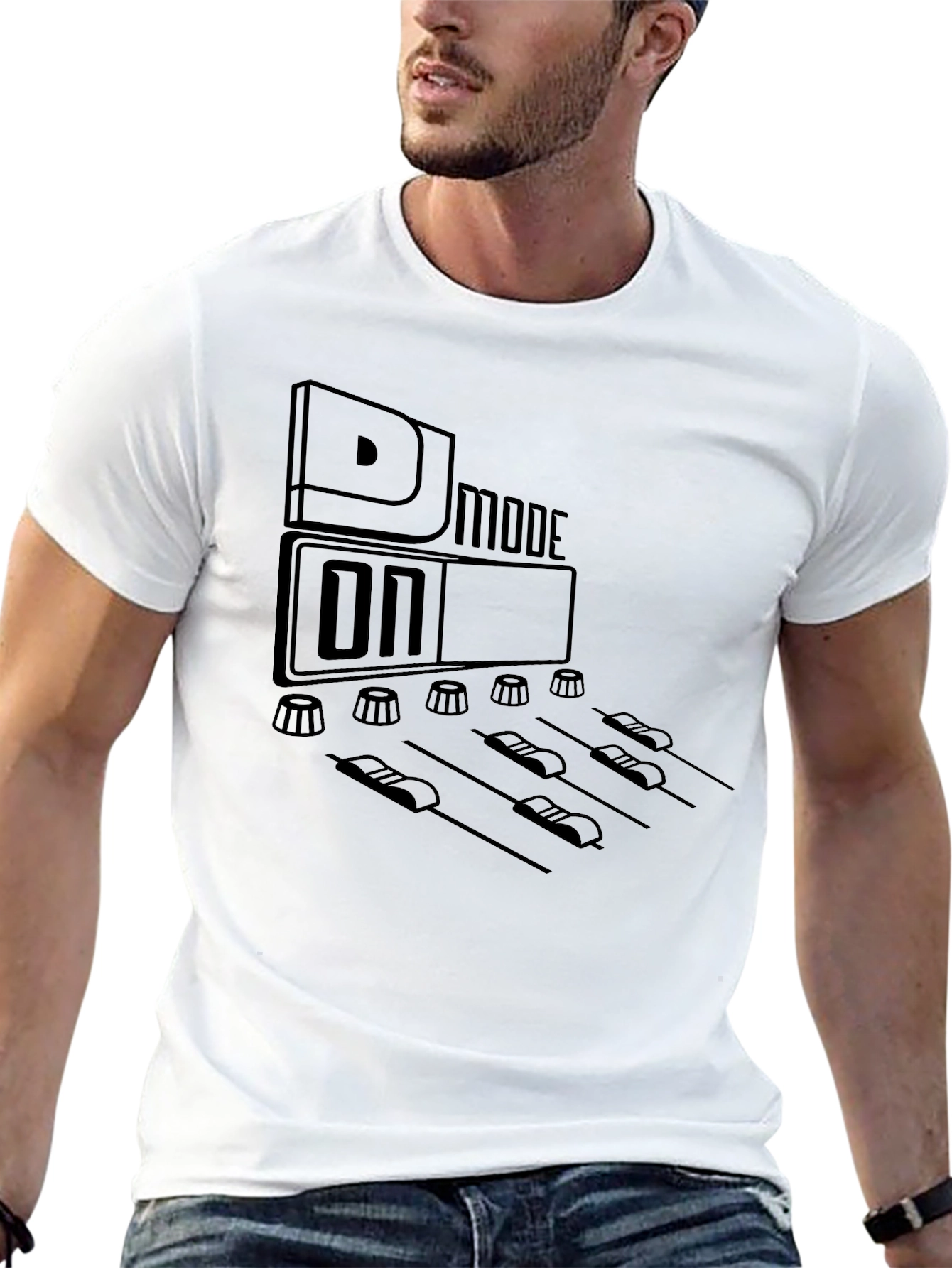 DJ Mode On Graphic Black T-Shirt