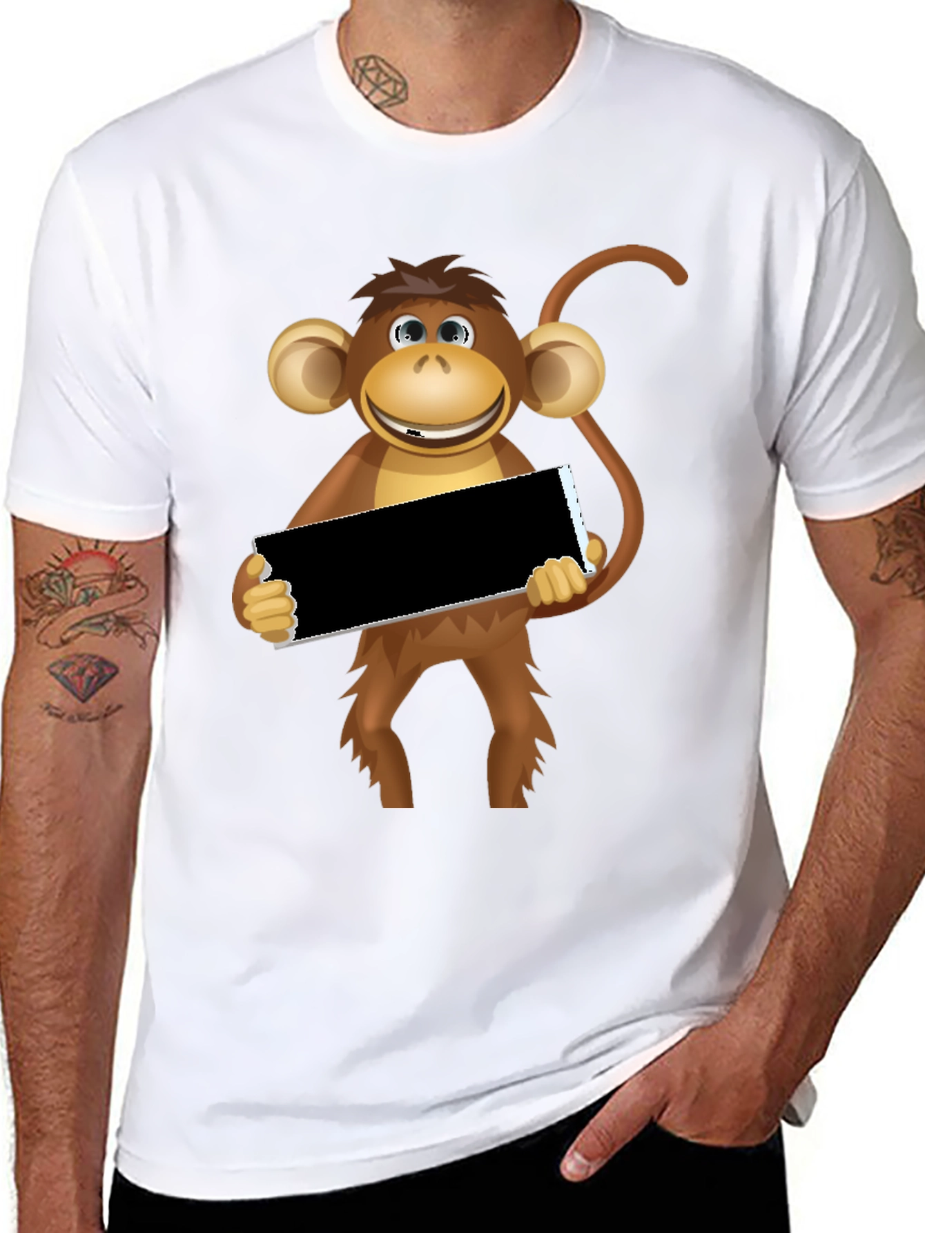Funny Monkey Graphic Tee - Black