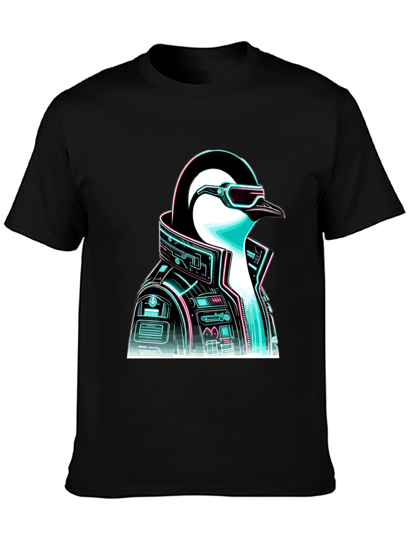 Cyberpunk Penguin Graphic T-Shirt - Trendy Cool Design