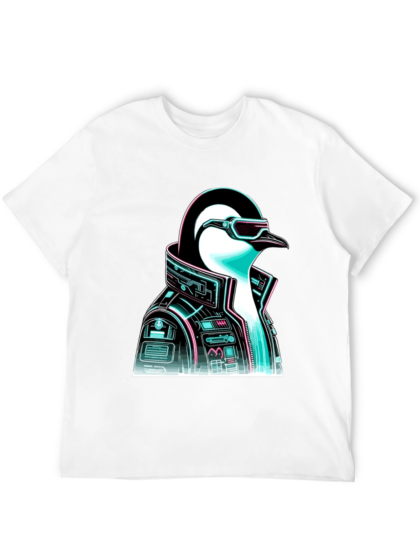 Cyberpunk Penguin Graphic T-Shirt - Trendy Cool Design