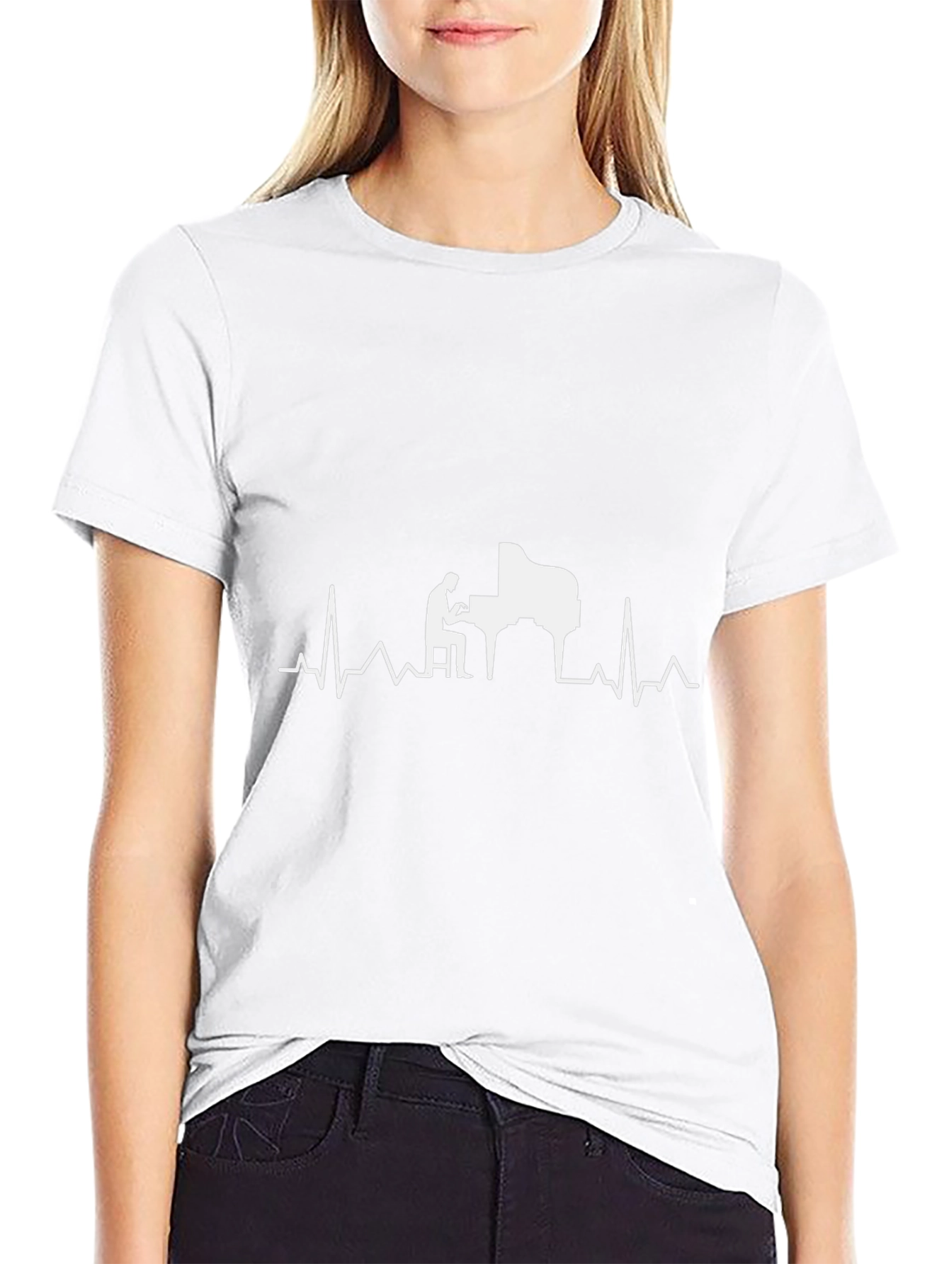 Piano Heartbeat T-Shirt - Music Lover Tee