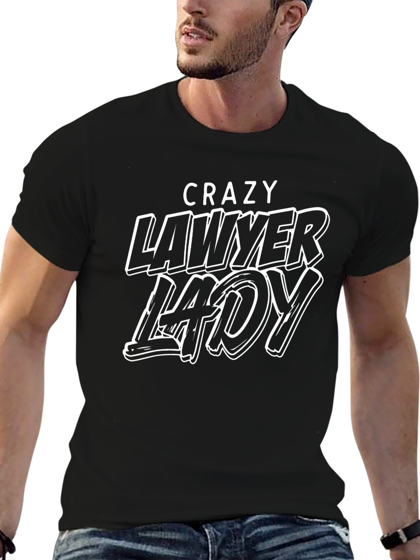 Crazy Lawyer Lady Black T-Shirt