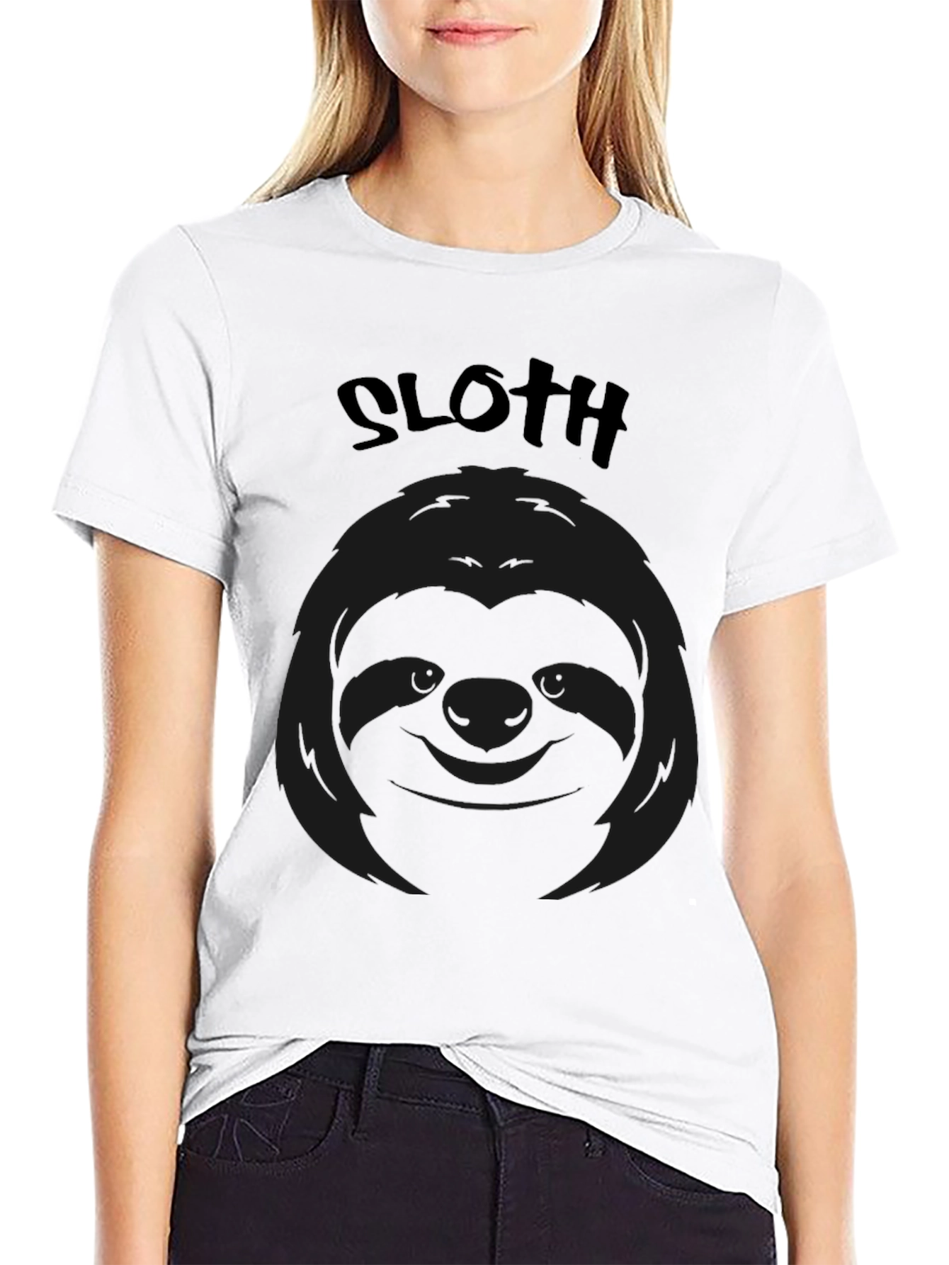 Sloth Graphic Black T-Shirt